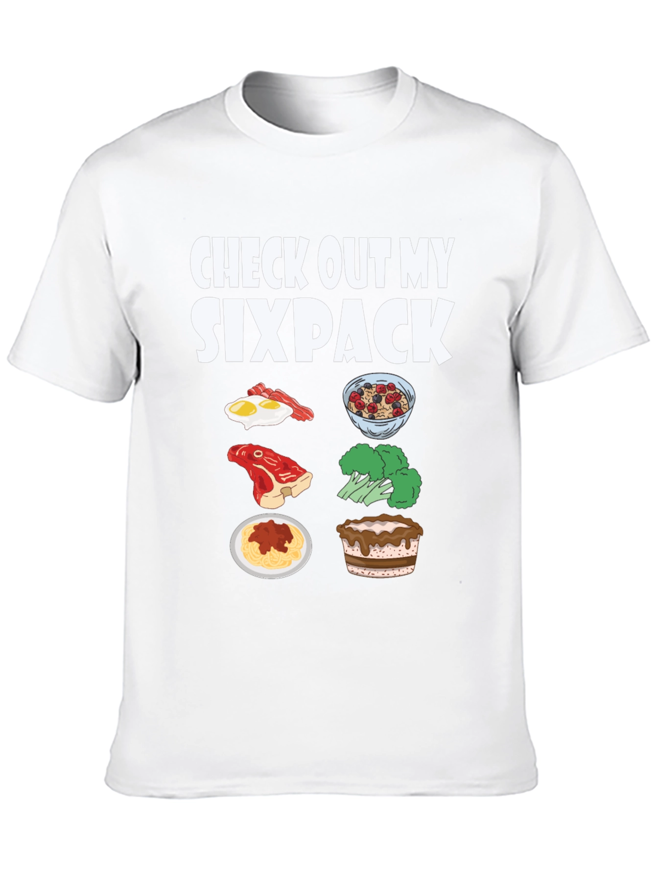 Black Check Out My Sixpack Food T-Shirt view 10