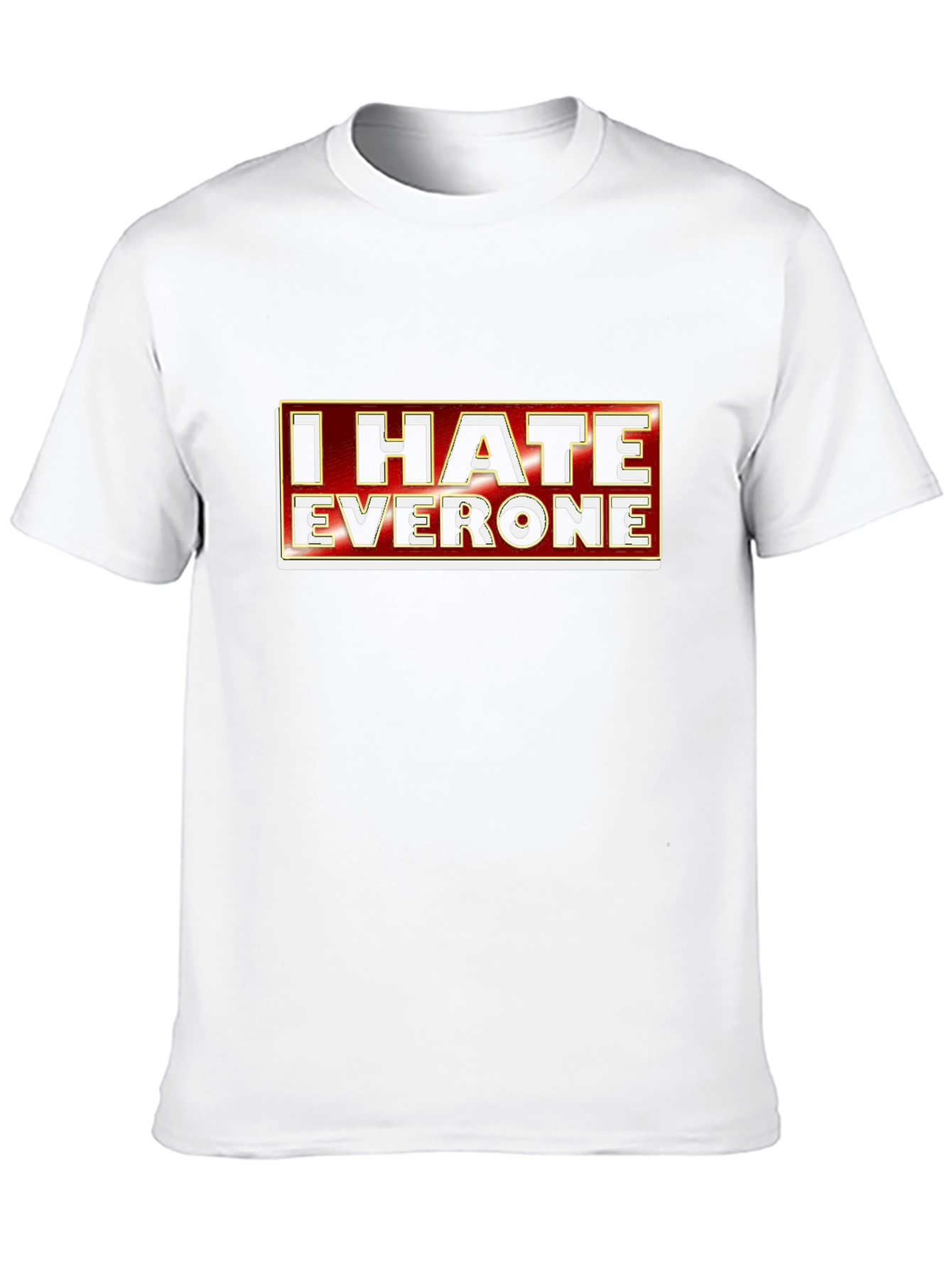 Black I Hate Everyone Graphic Tee - Sarcastic Novelty T-Shirt view 10
