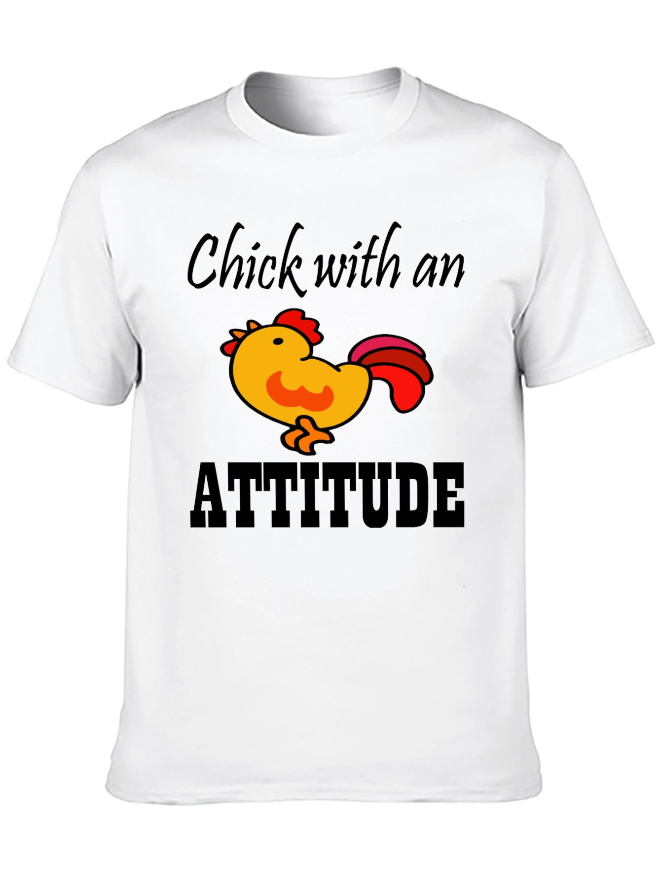 Black Chick with Attitude Black T-Shirt view 10