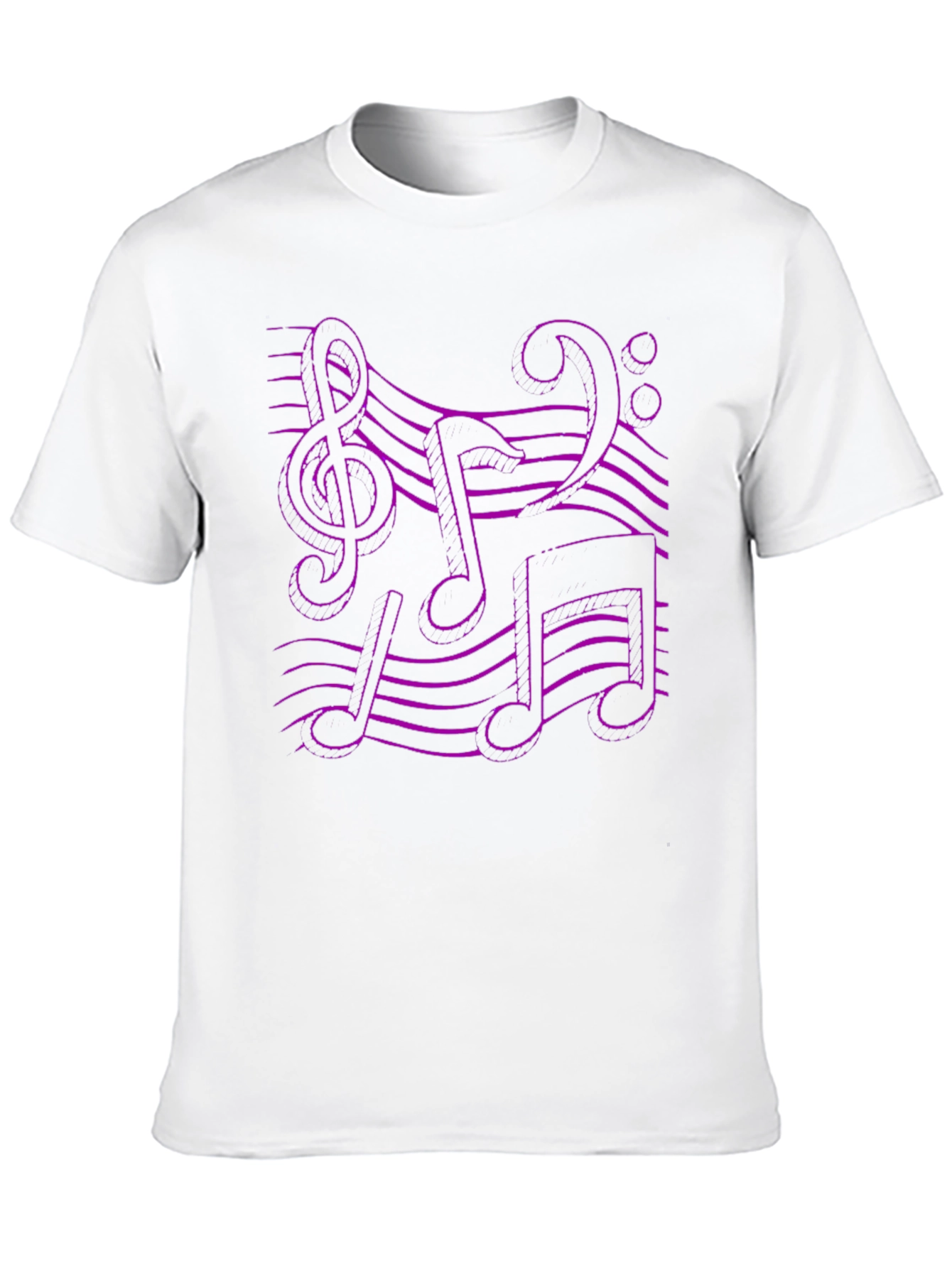Black Music Note Graphic Tee - Black Cotton T-Shirt view 10