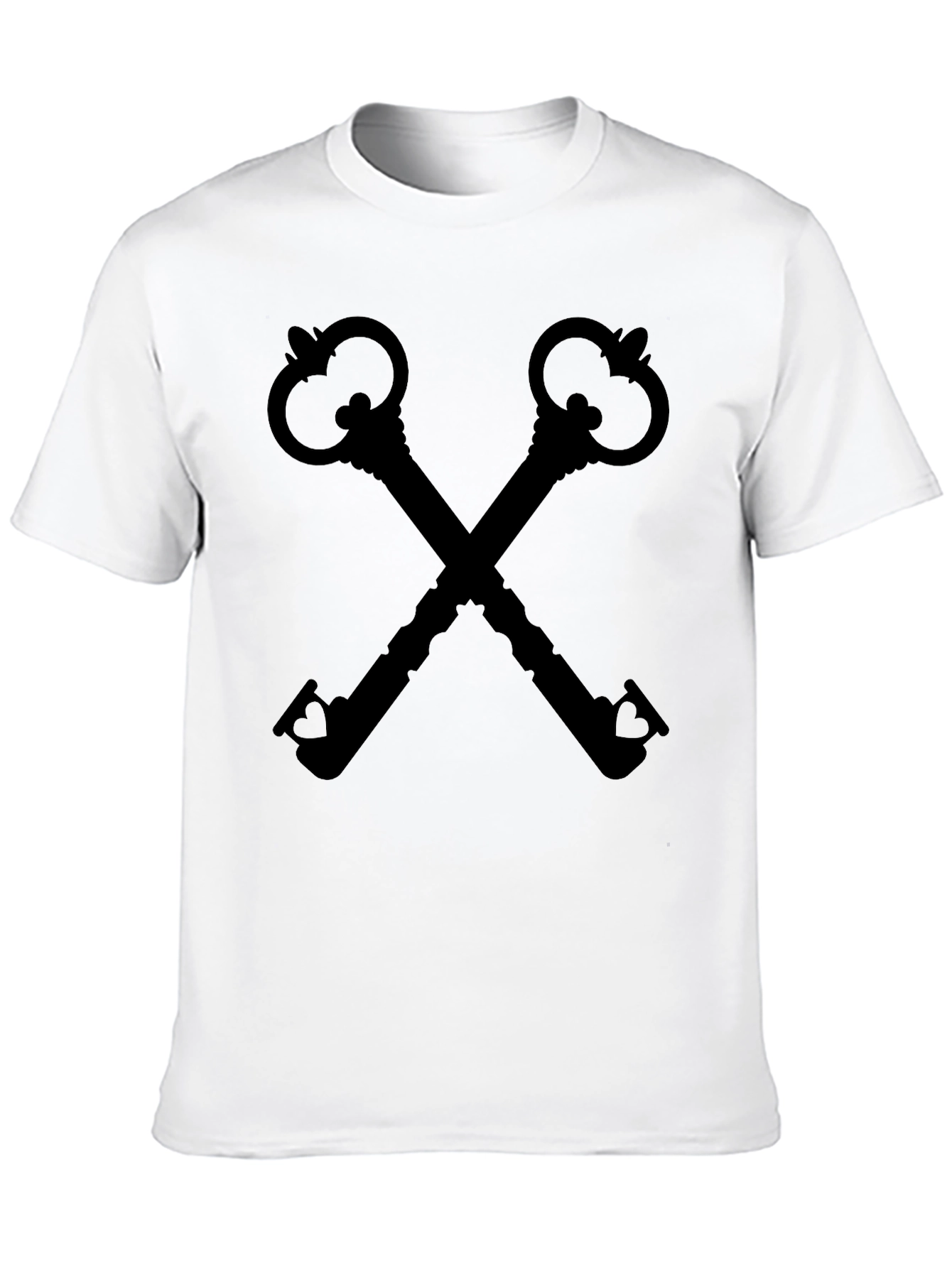 Black Crossed Keys Graphic Print Black T-Shirt view 10