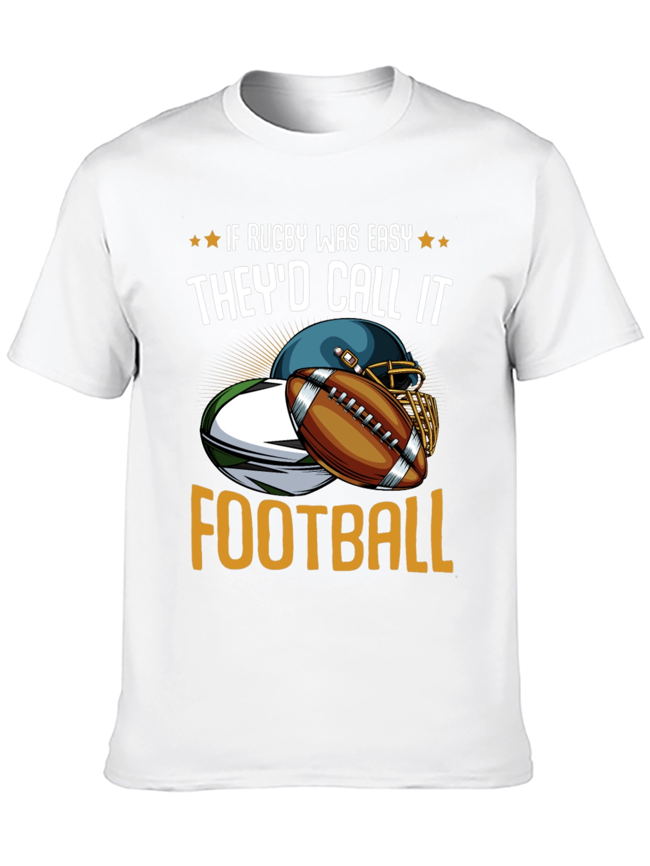 Black Rugby vs Football Graphic T-Shirt view 10