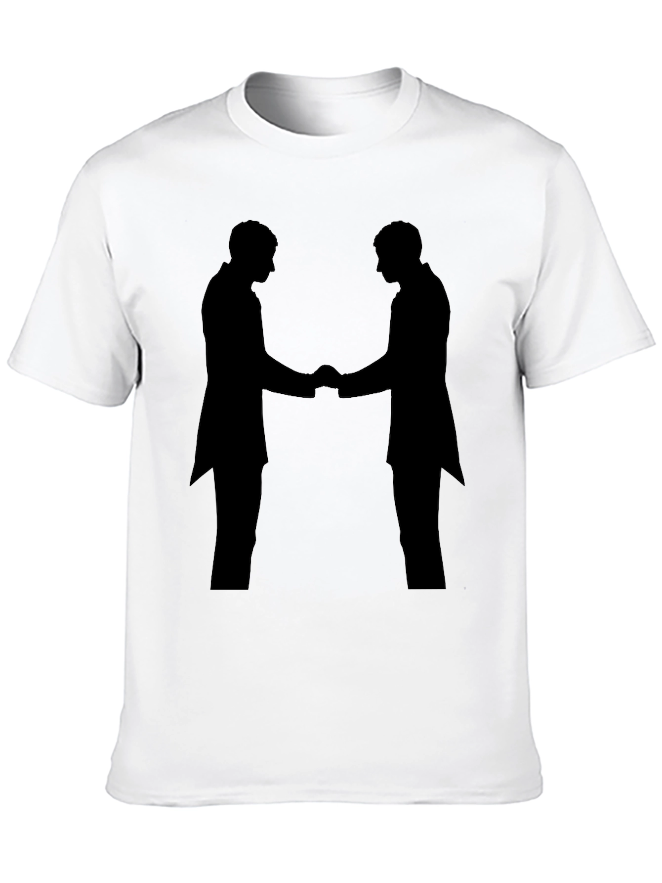 Black Handshake Silhouette Black T-Shirt view 10