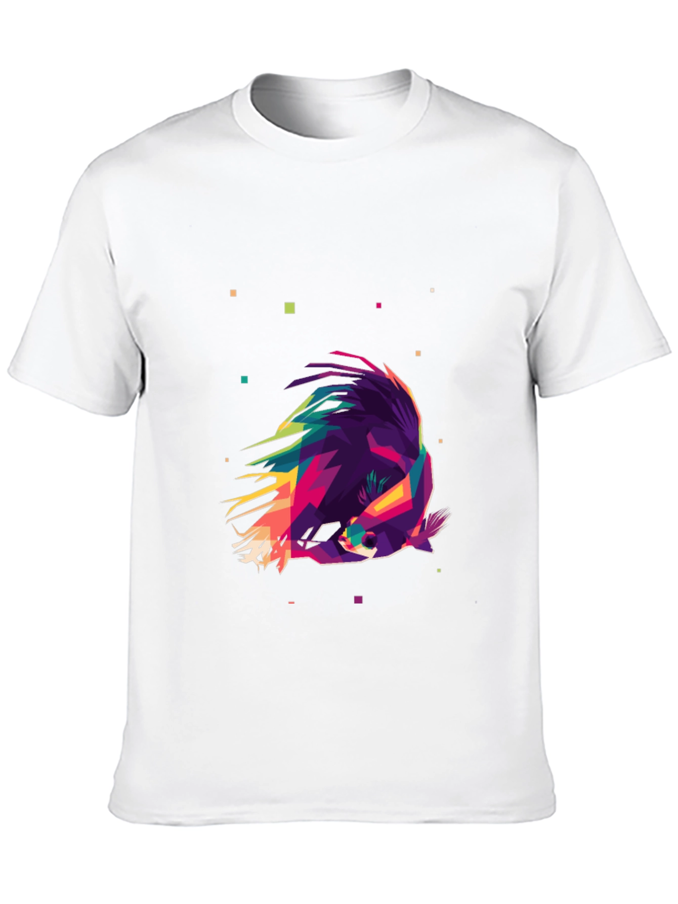 Black Geometric Raccoon Graphic Tee - Modern Art Shirt view 10