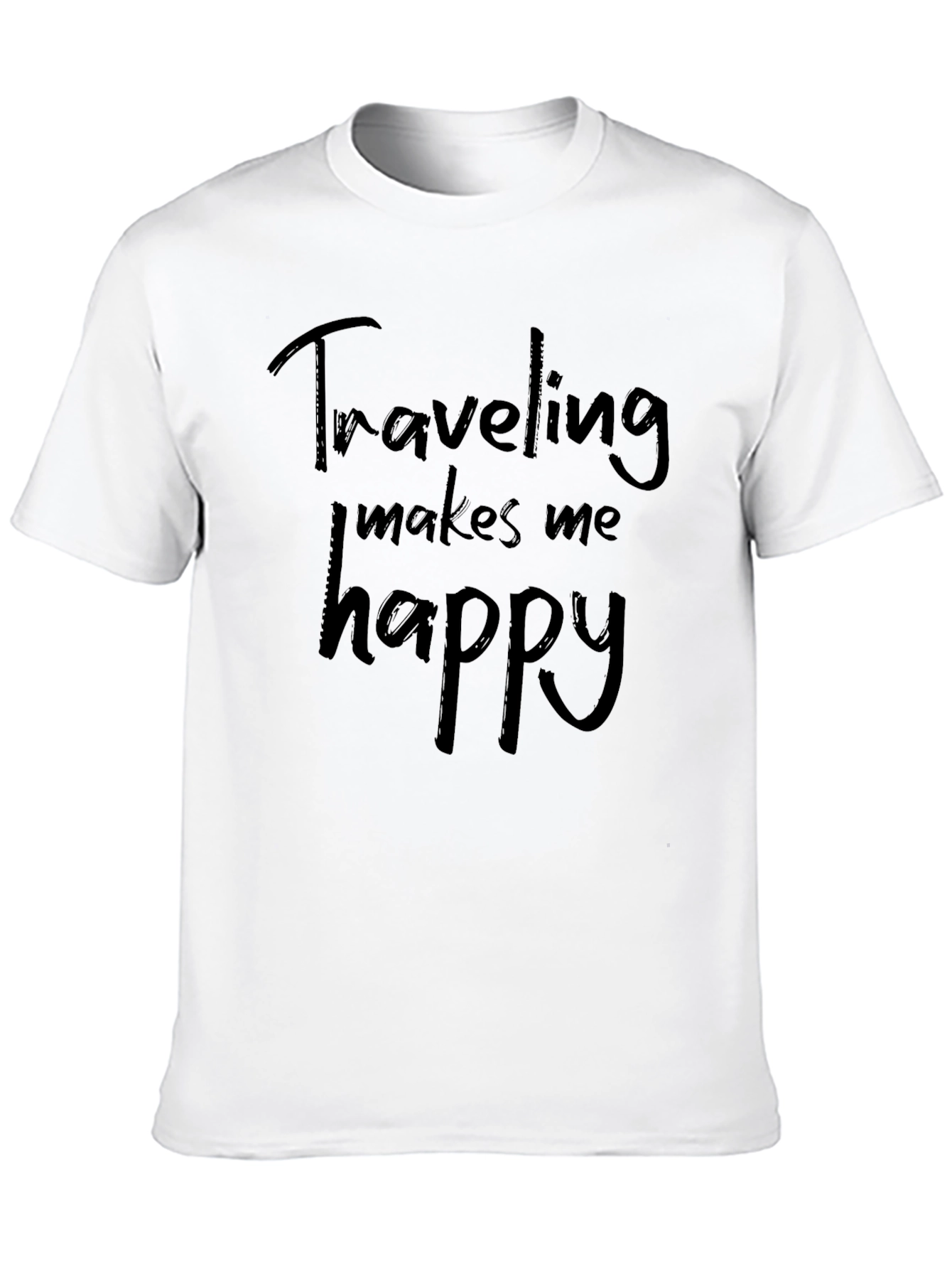 Black Traveling Makes Me Happy Graphic Tee view 10