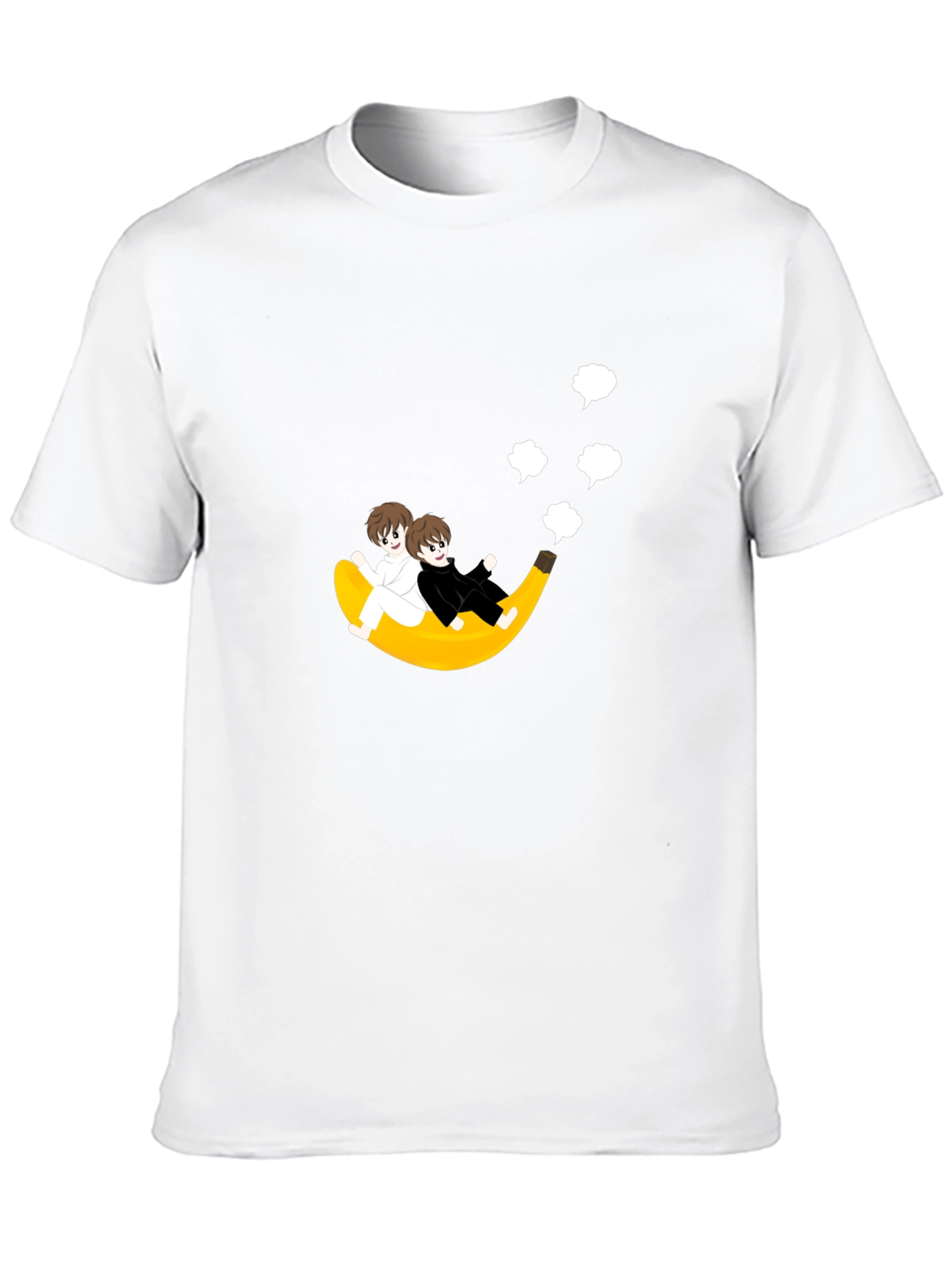 Black Whimsical Banana Ride T-Shirt - Unique Cartoon Design view 10