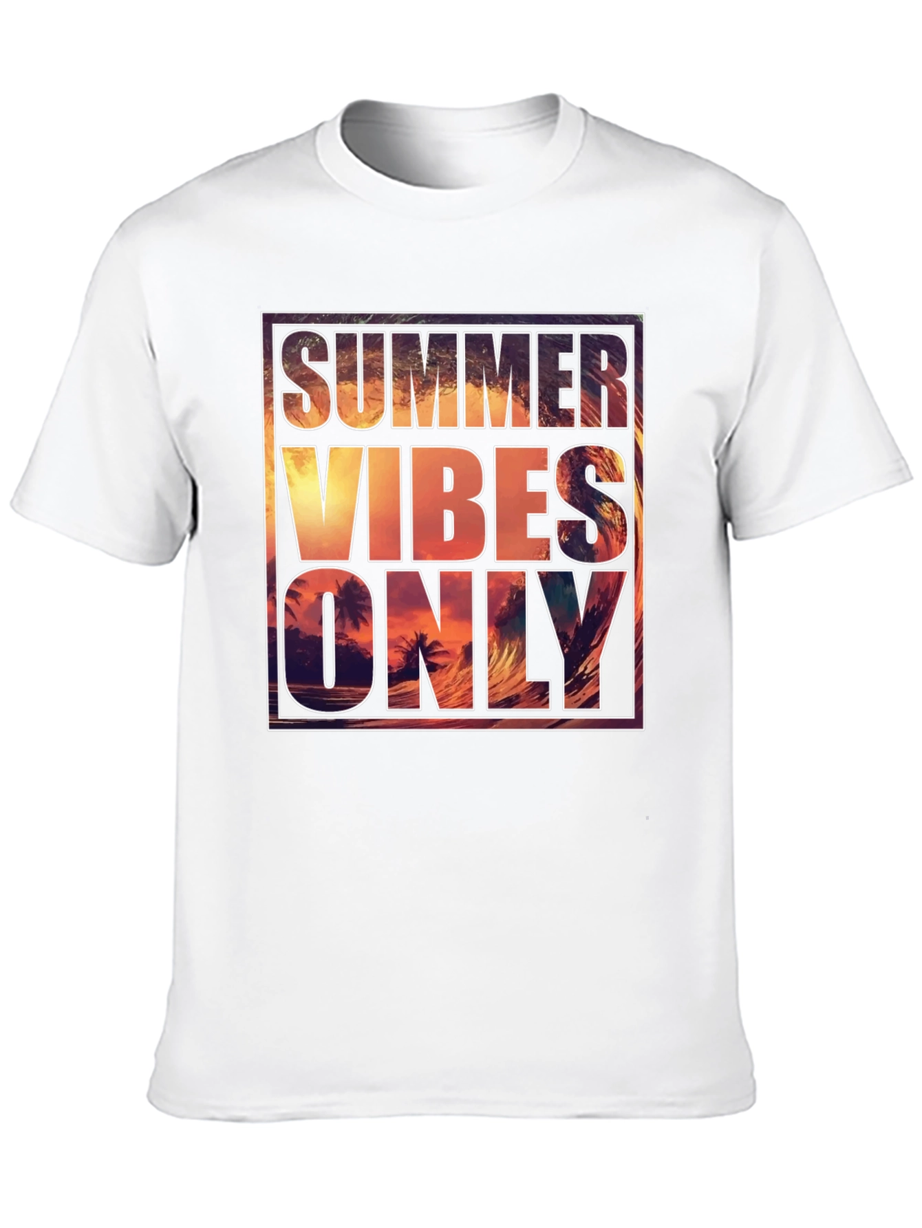 Black Summer Vibes Graphic Tee - Men's Black T-Shirt view 10