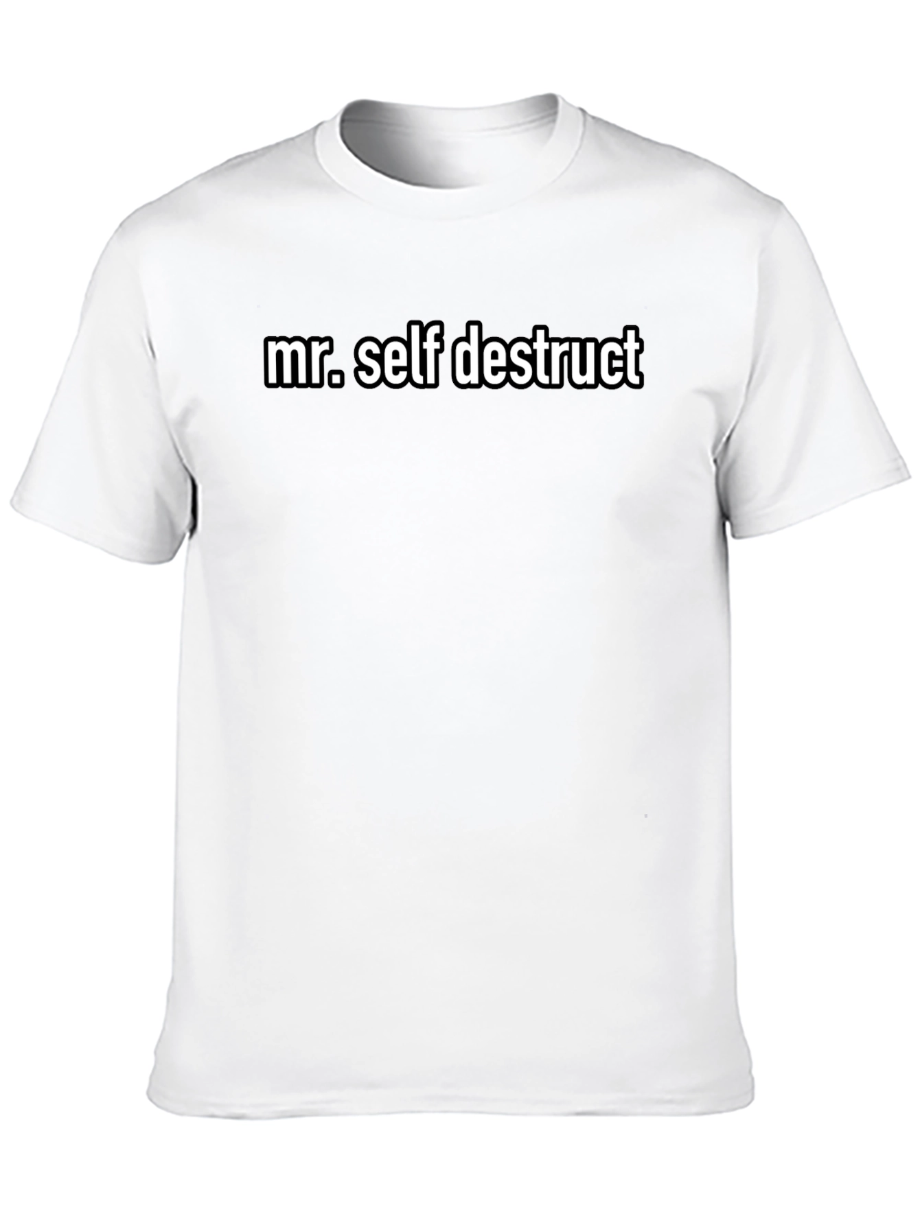 Black Mr. Self Destruct Graphic Black Tee Shirt view 10