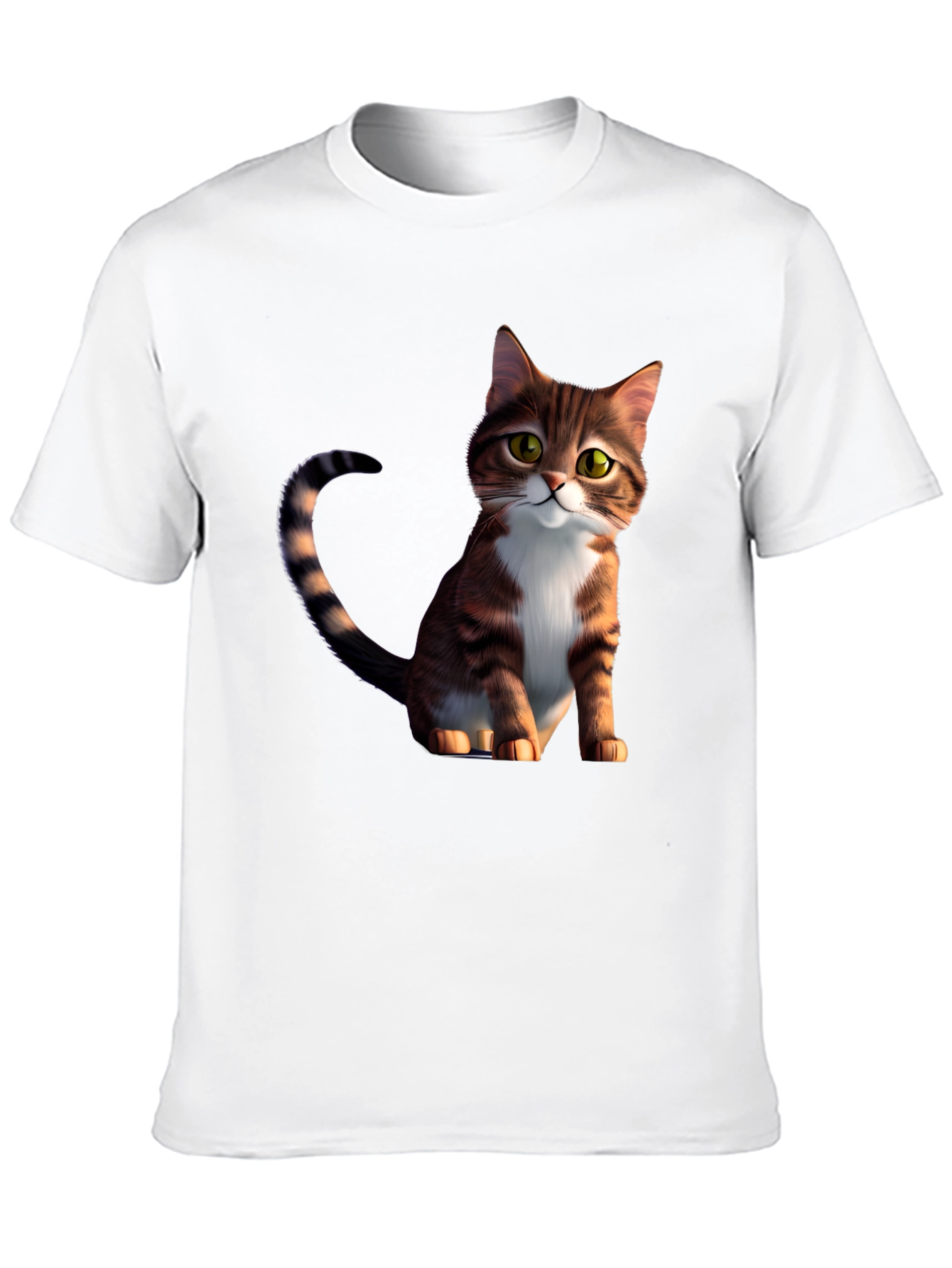 Black Cartoon Cat Graphic Black T-Shirt view 10