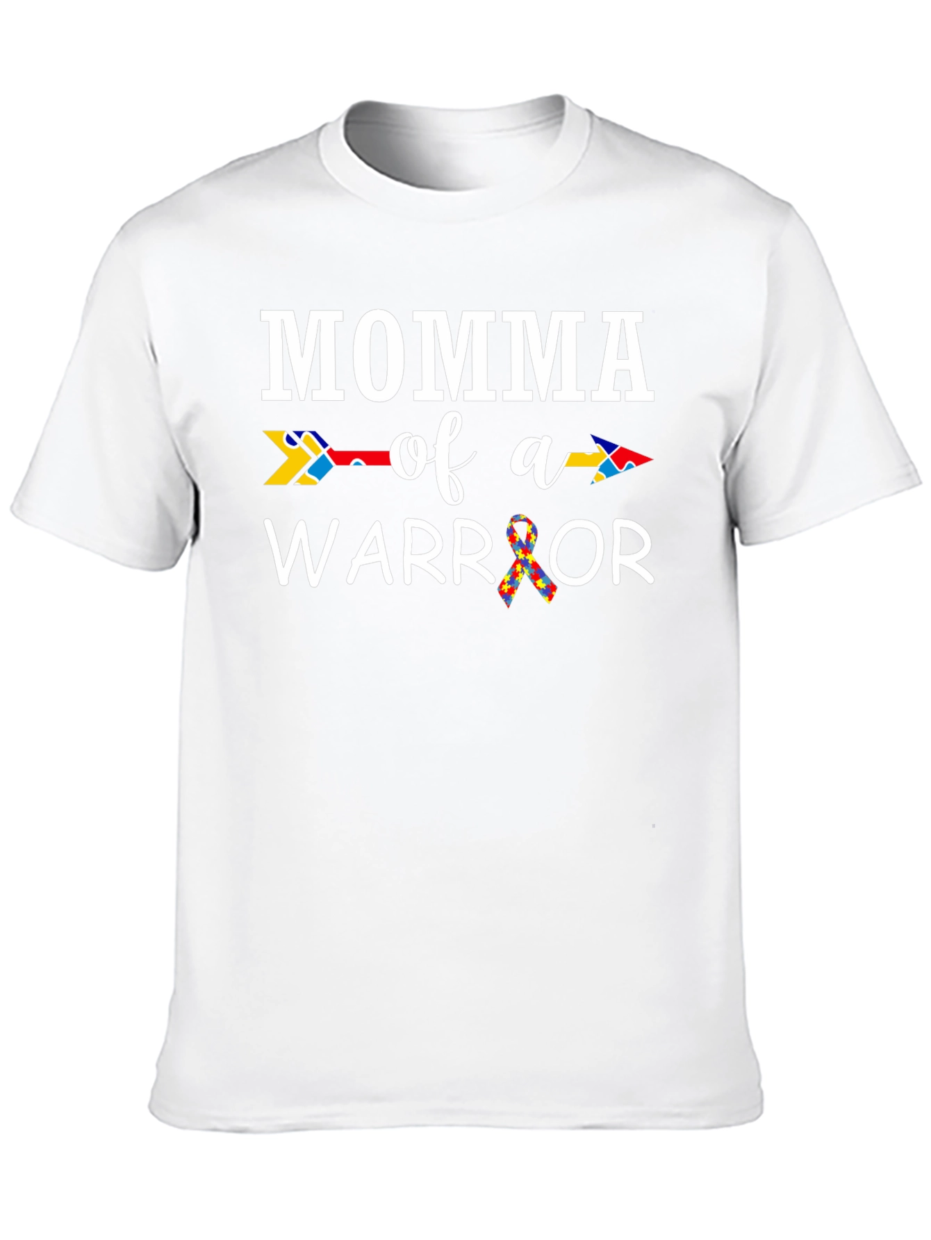 Black Momma of a Warrior Autism Awareness T-Shirt view 10