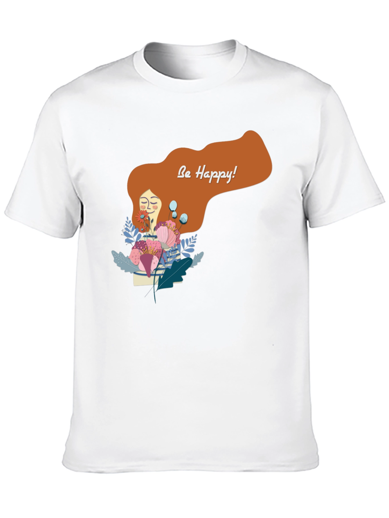 Black Be Happy Graphic Tee - Black Unisex T-Shirt view 10