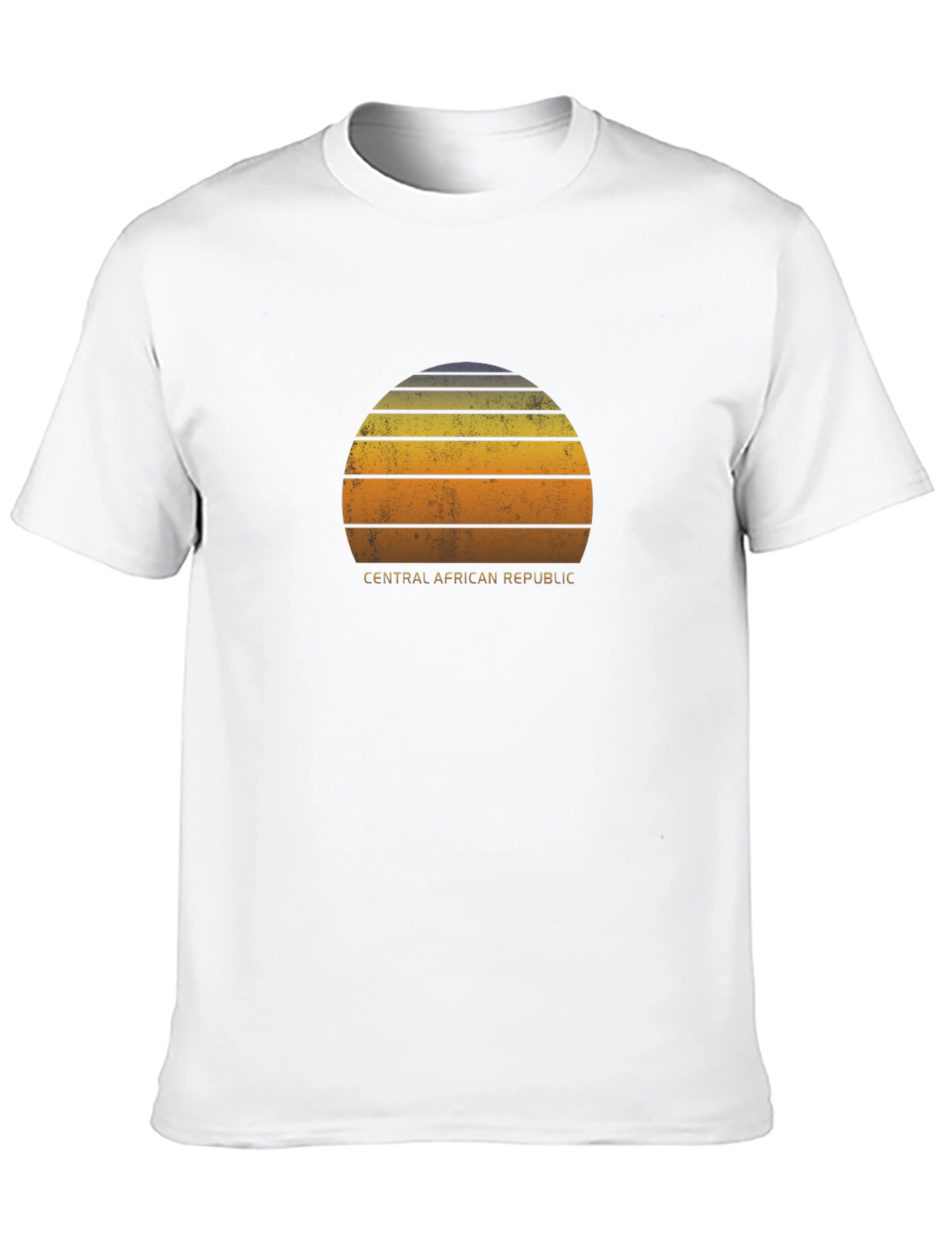 Black Retro Central African Republic Sunset T-Shirt view 10