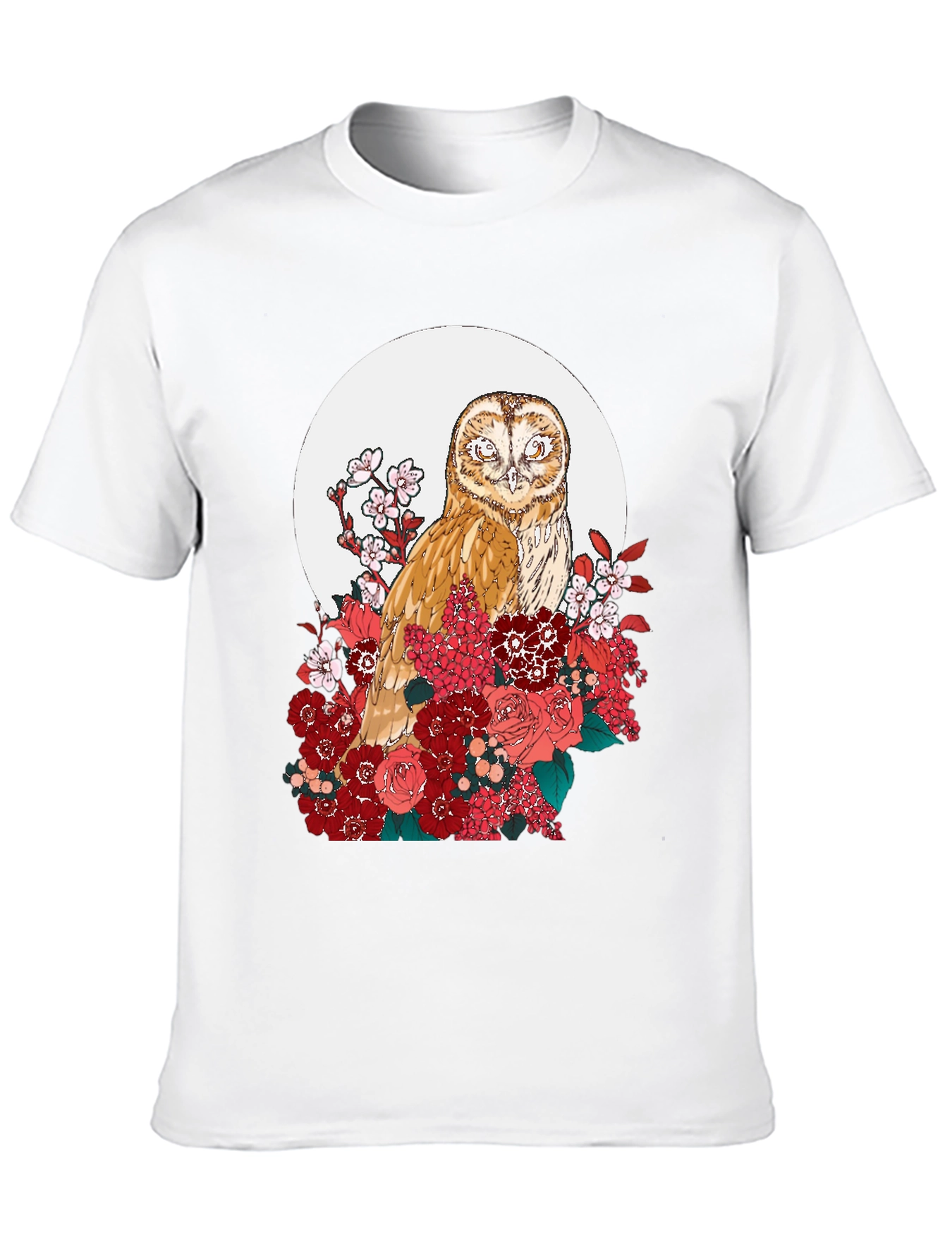 Black Owl and Floral Black T-Shirt view 10