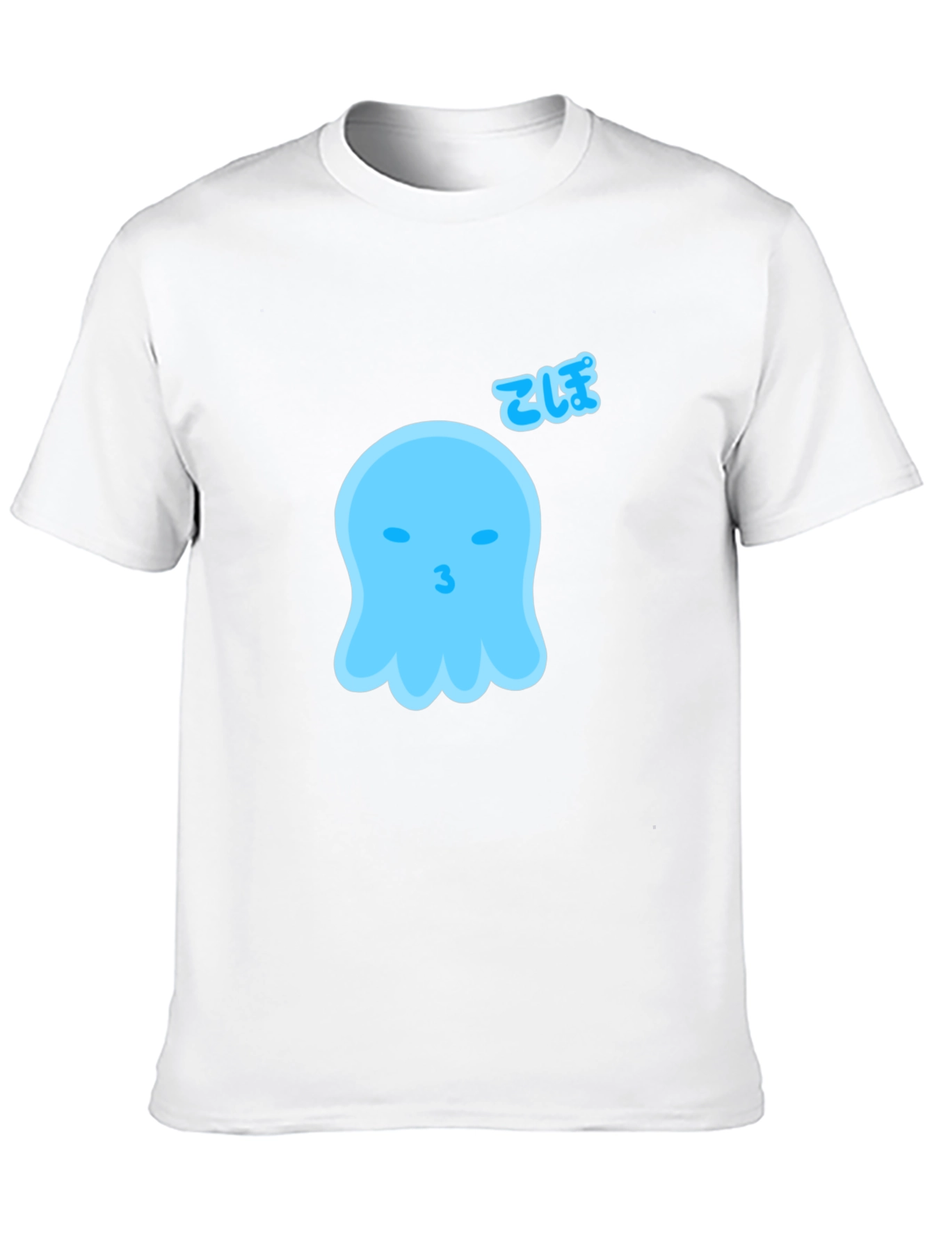 Black Cute Blue Ghost Graphic Tee - Soft Cotton Blend view 10