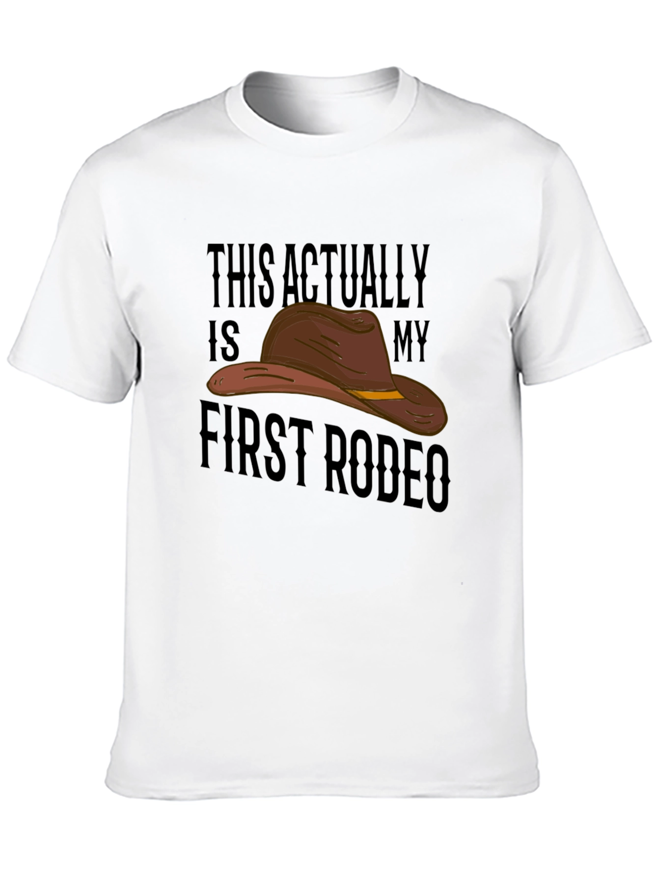 Black Funny Rodeo T-Shirt - This Actually Is My First Rodeo view 10