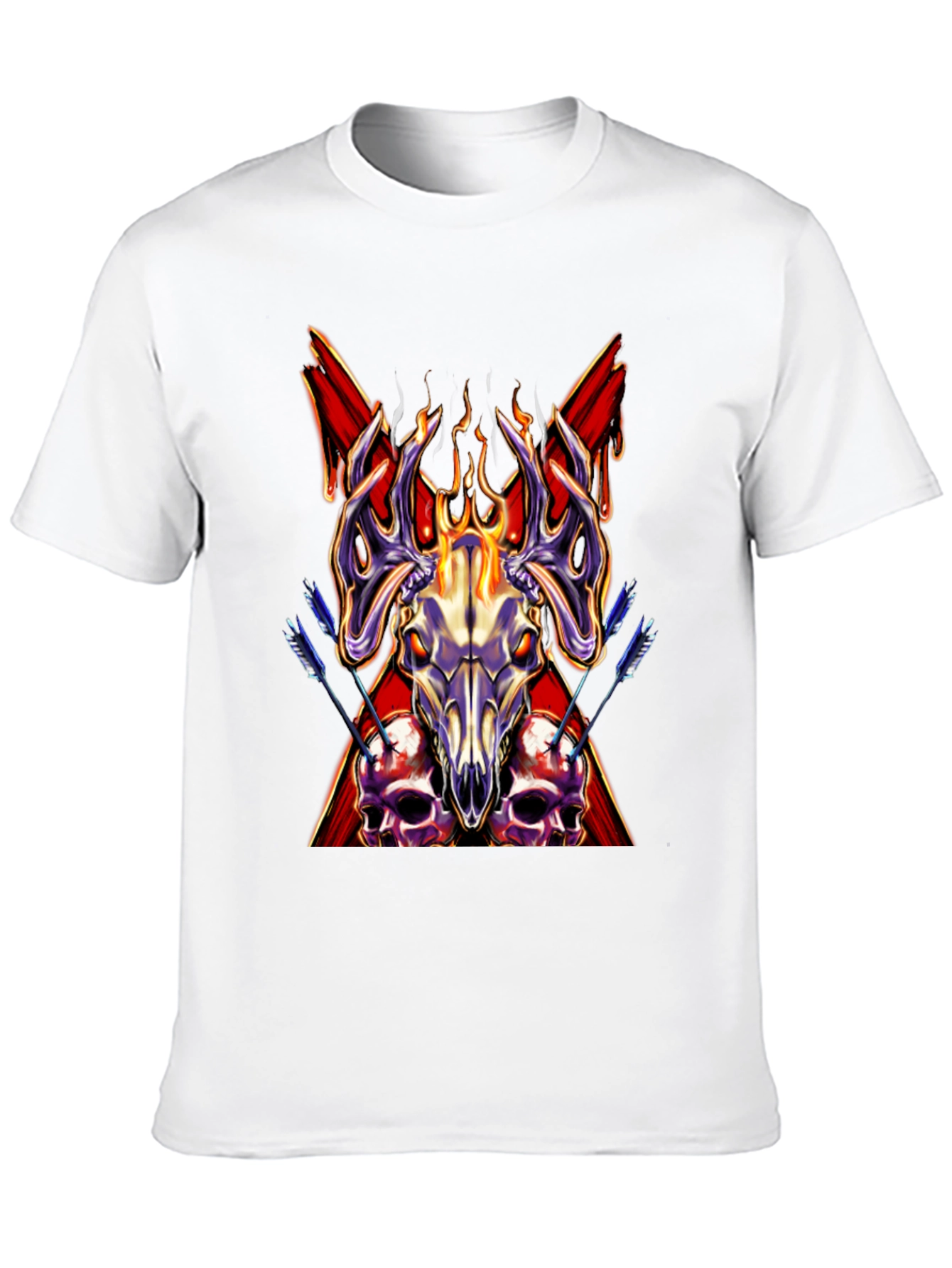 Skull & Antler Graphic Tee - Dark Aesthetic Shirt - 10