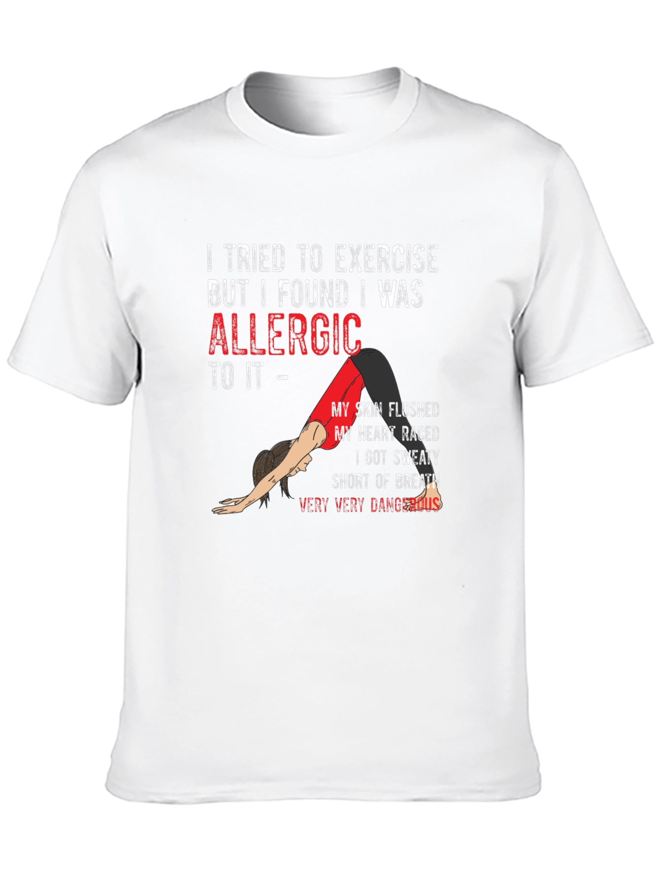 Black Funny Exercise Allergy T-Shirt view 10