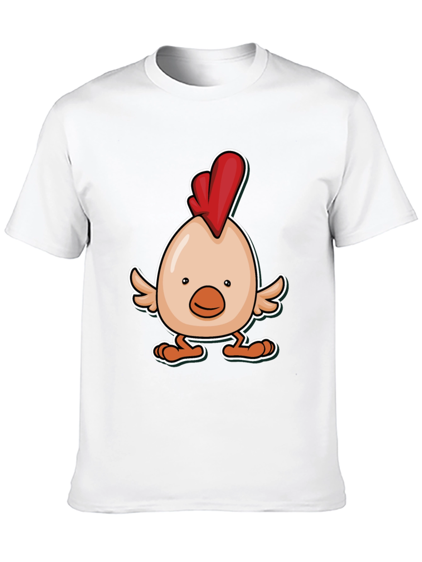 Black Cartoon Chicken Graphic Tee - Black Cotton Blend view 10
