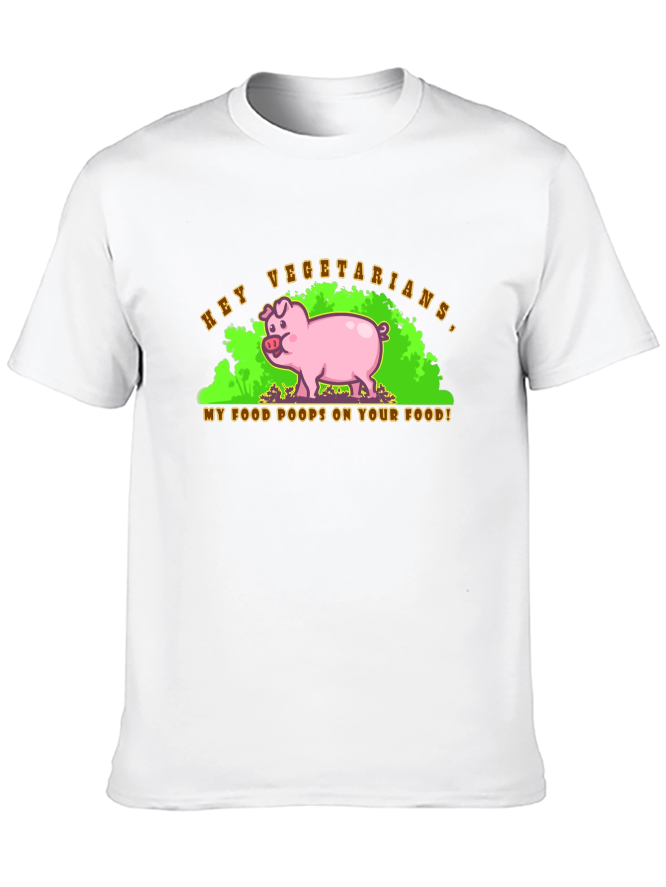 Black Hey Vegetarians Pig Humor Graphic T-Shirt view 10
