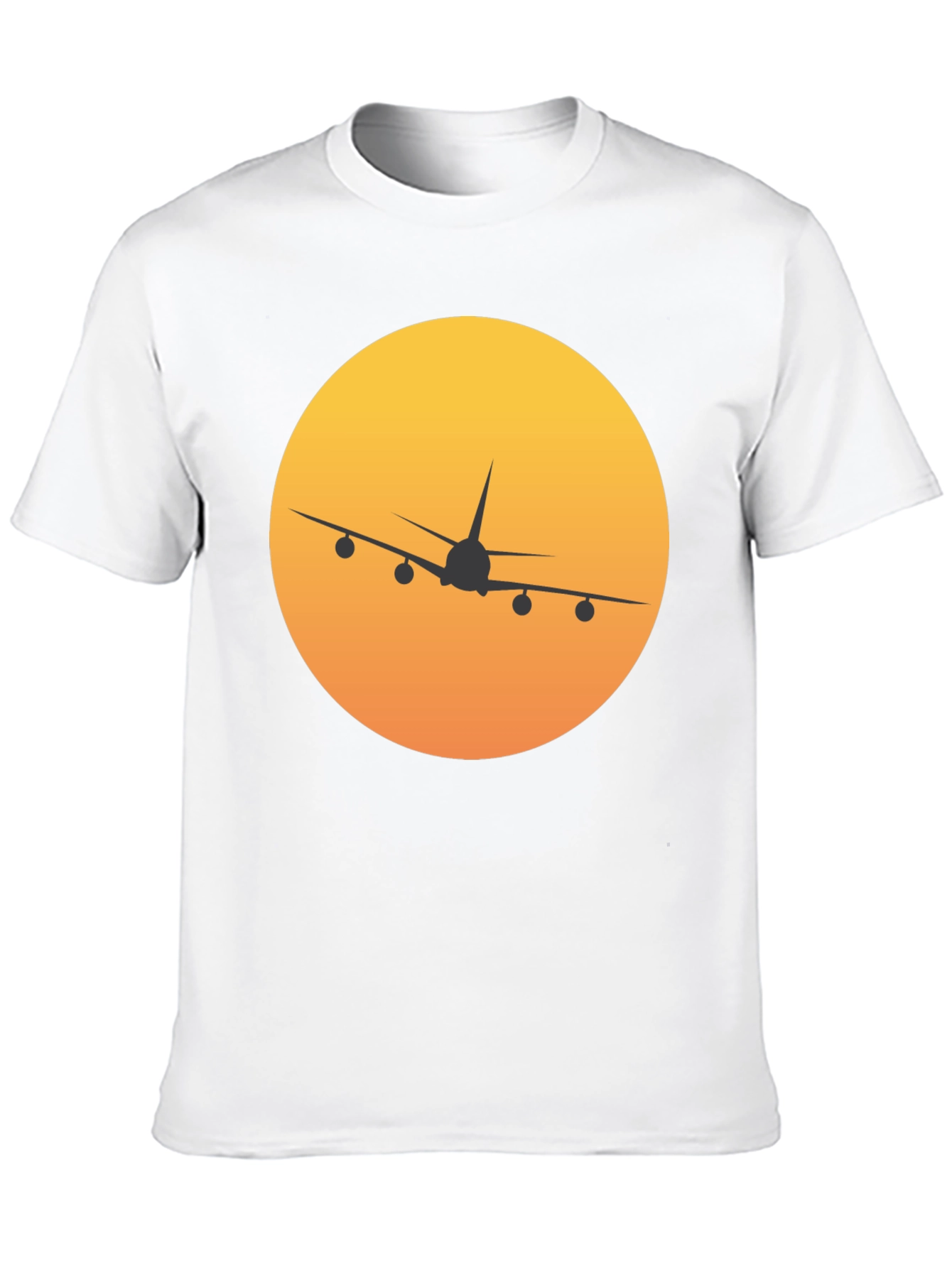 Black Airplane Sunset Graphic Tee - Black Crew Neck view 10