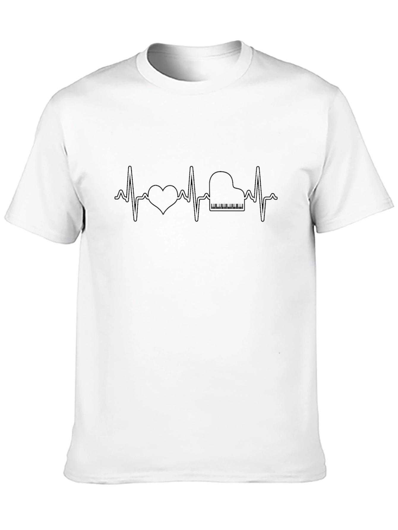 Black Piano Heartbeat T-Shirt - Musician Gift view 10
