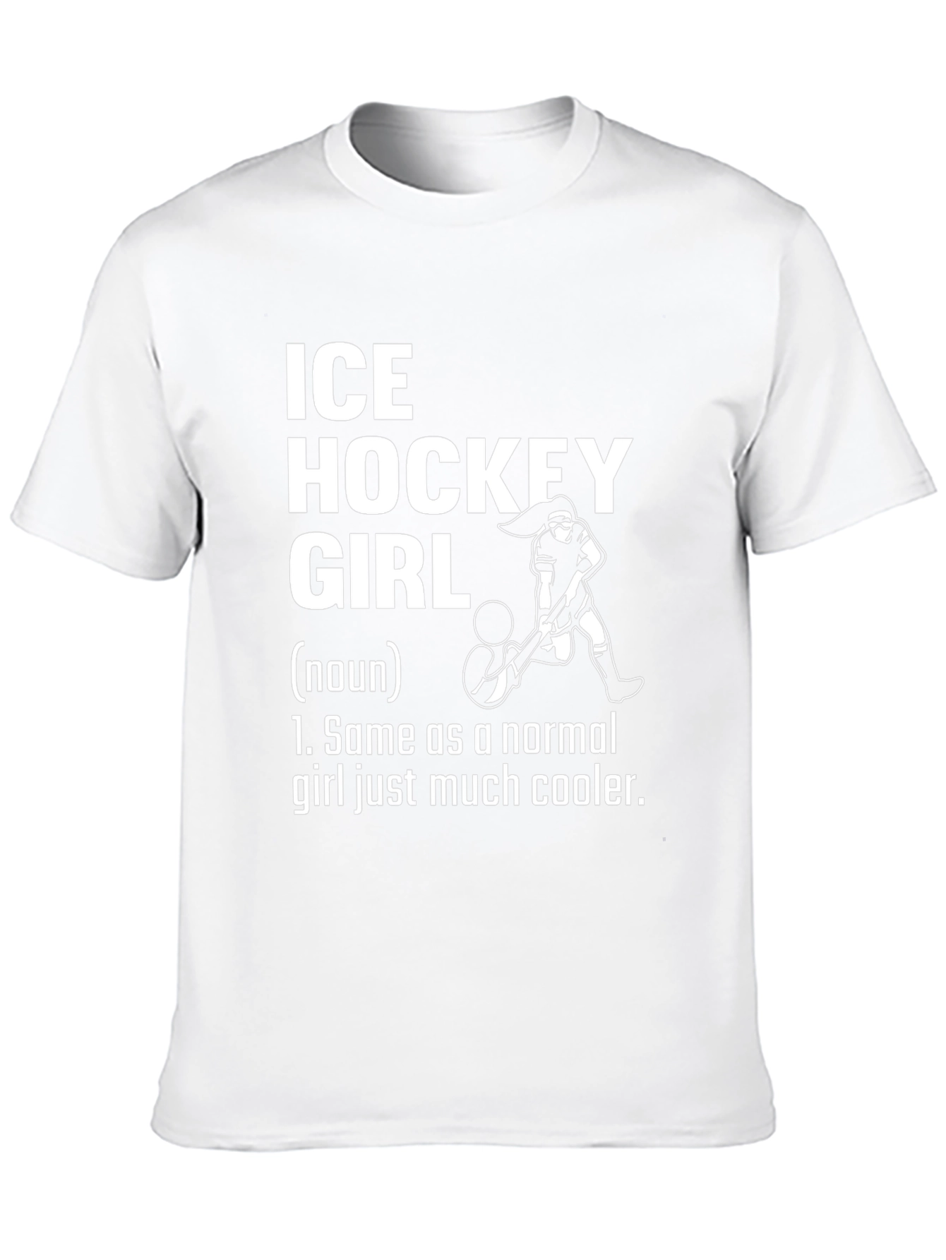 Black Ice Hockey Girl T-Shirt - Cool Hockey Player Tee view 10