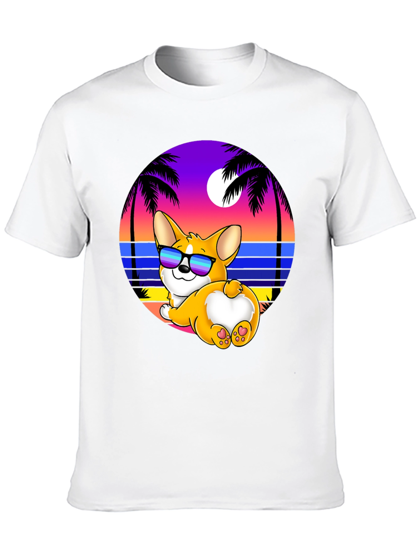 Black Corgi Beach T-Shirt view 10