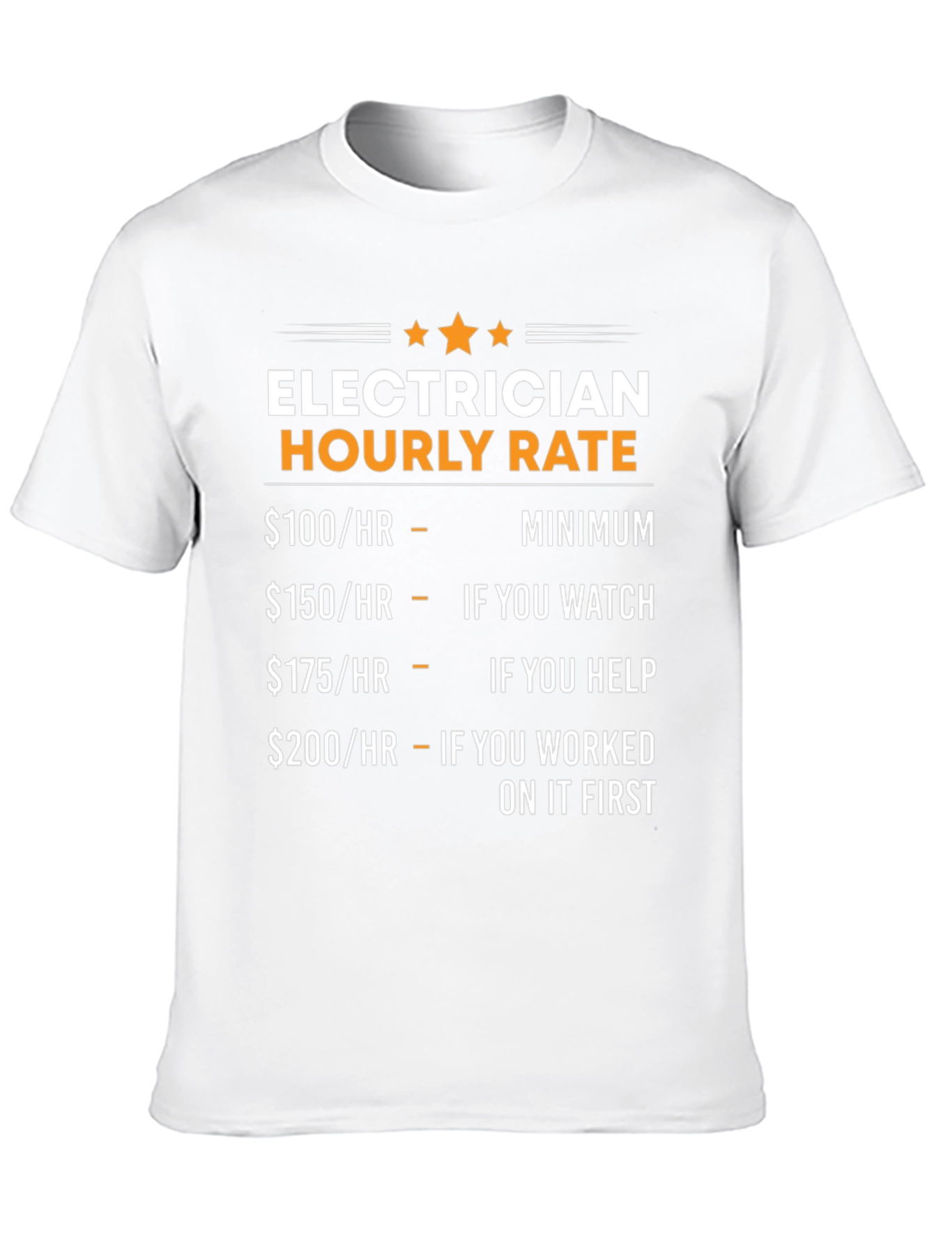 Black Electrician Hourly Rate Novelty Graphic Tee view 10
