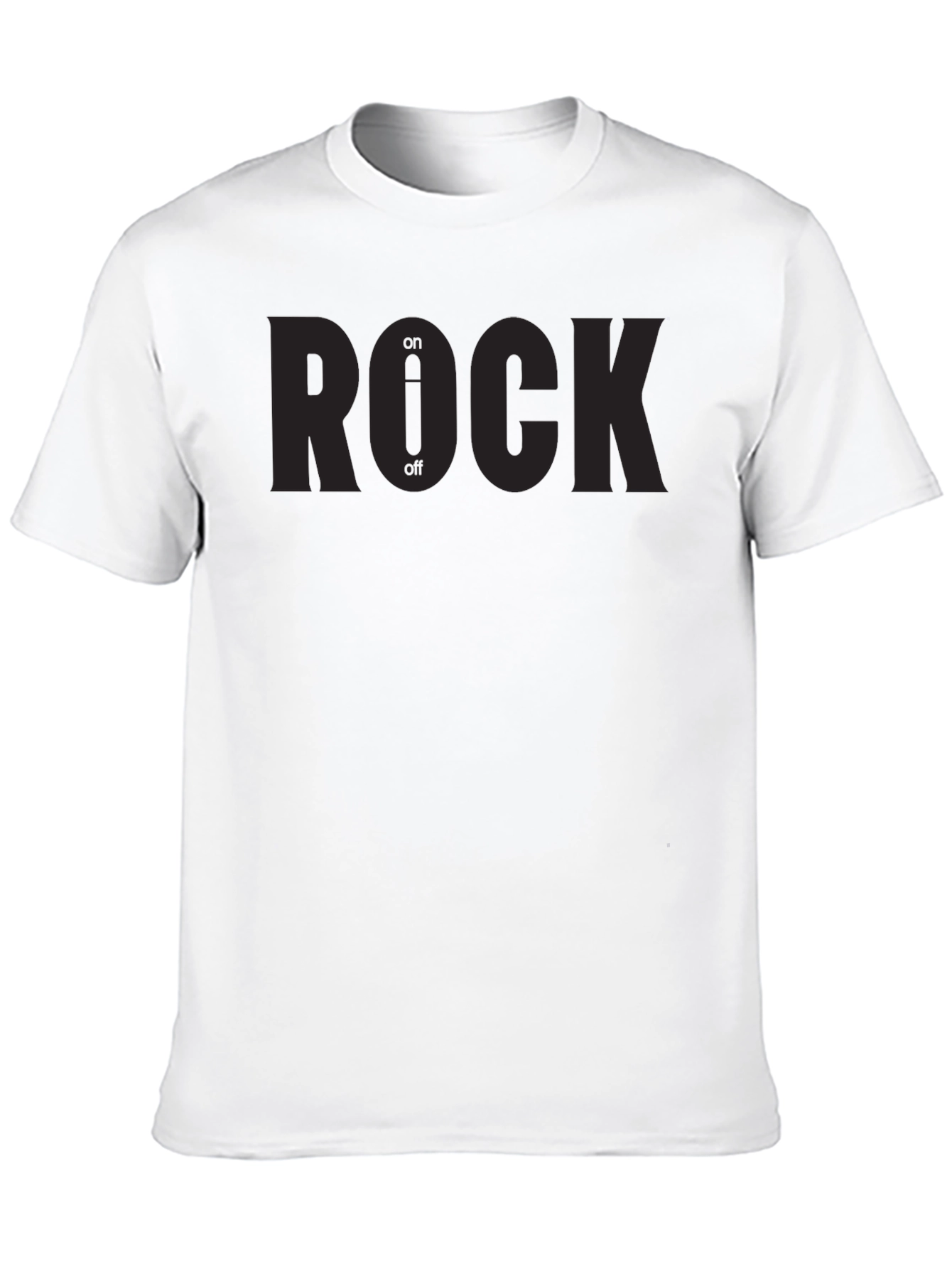 Black Rock On/Off Graphic Tee - Black Crew Neck T-Shirt view 10