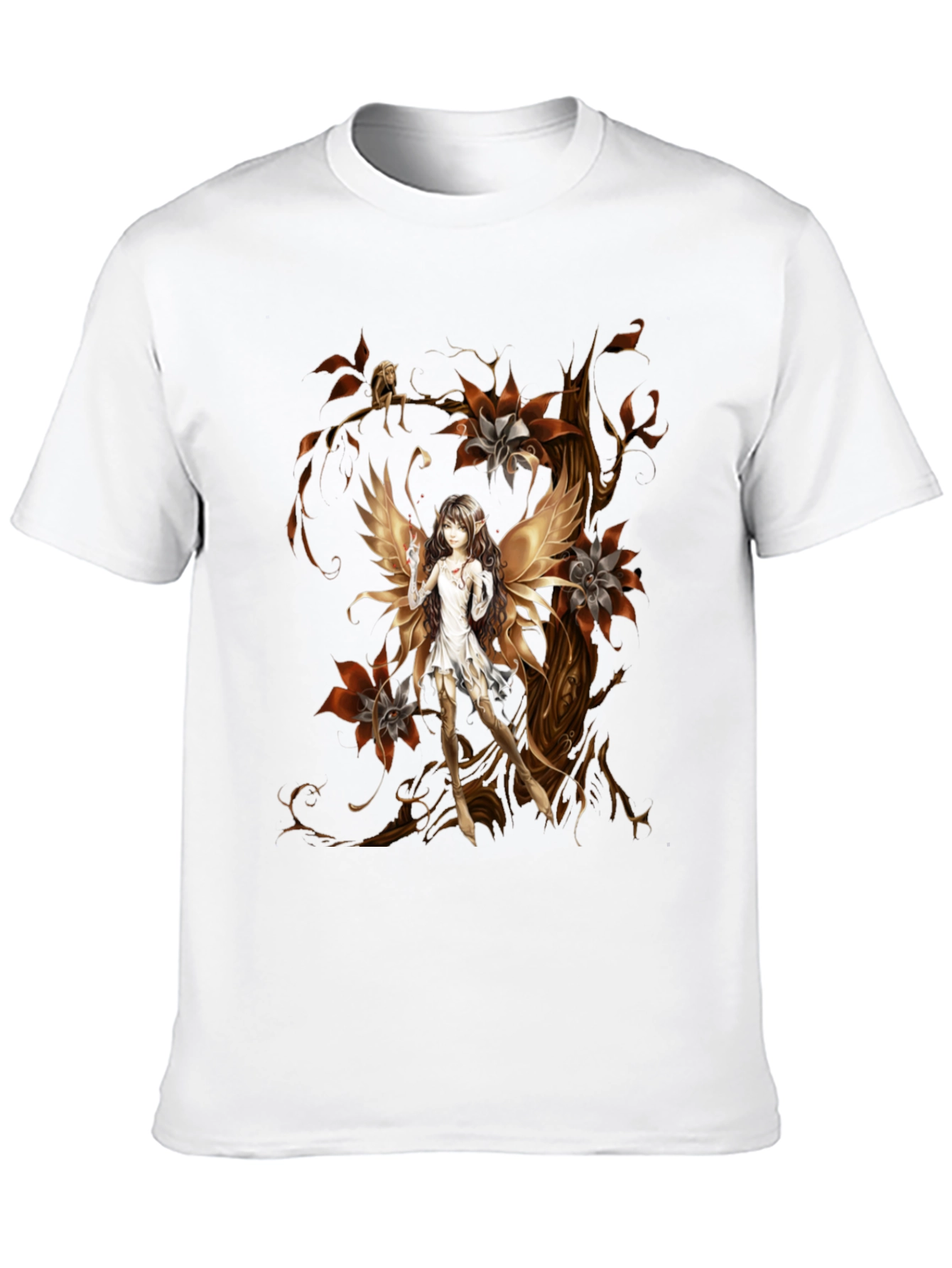 Black Fairy Art T-Shirt - Unique Graphic Tee view 10