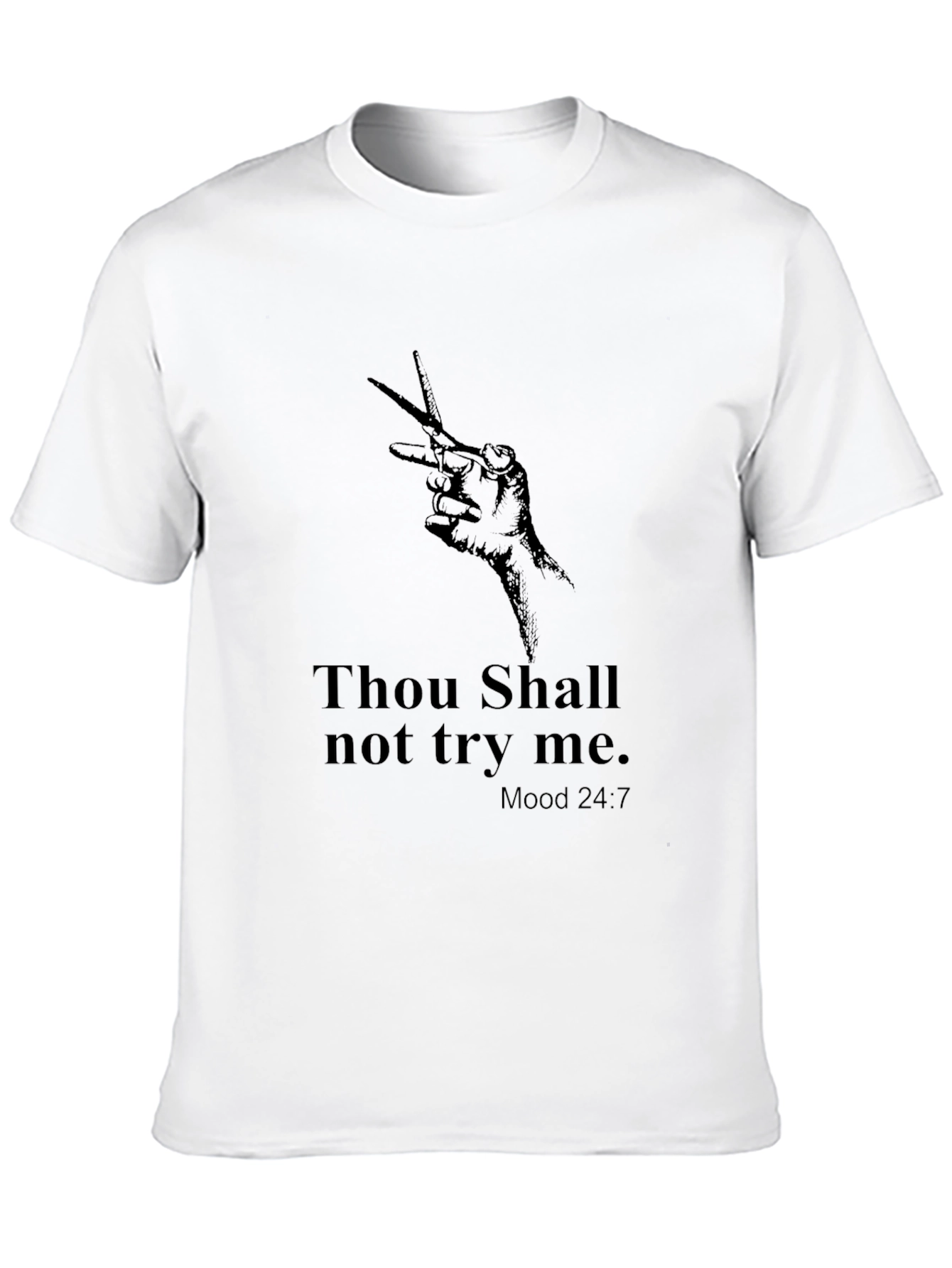 Black Thou Shalt Not Try Me Graphic Tee view 10