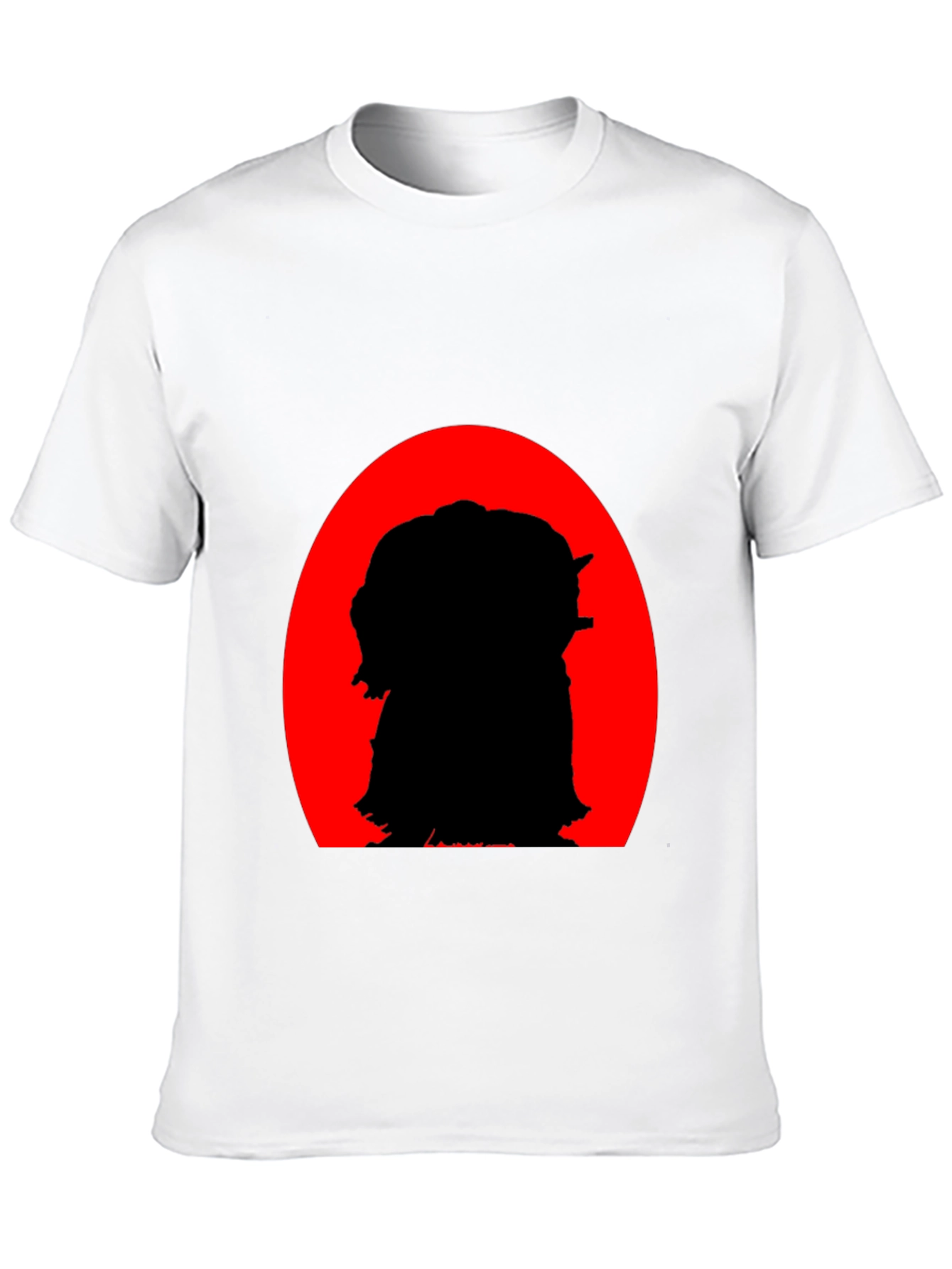 Black Silhouette Tee: Red Sun, Black Print view 10