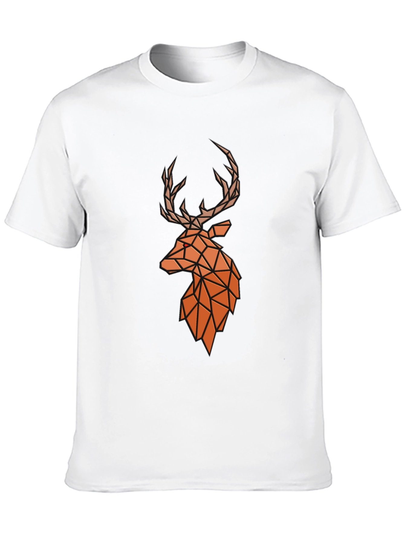 Black Geometric Deer Head Graphic Tee - Modern Style view 10