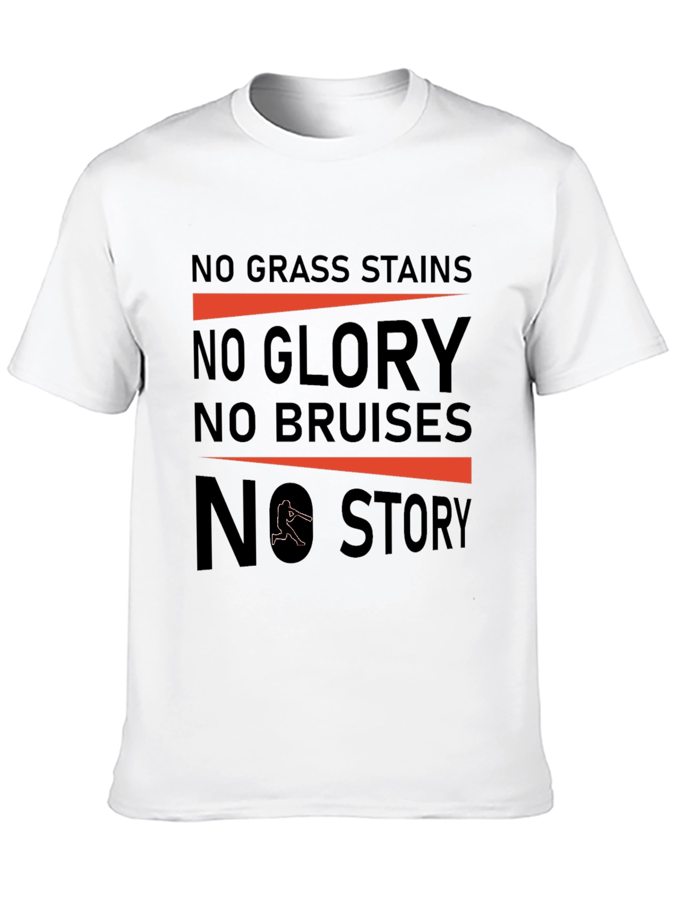 Black No Grass Stains Baseball T-Shirt view 10