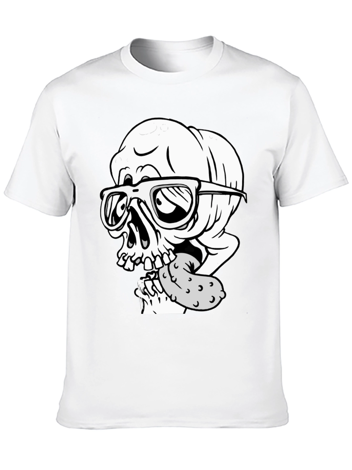 Black Skull with Pickle Graphic Tee view 10