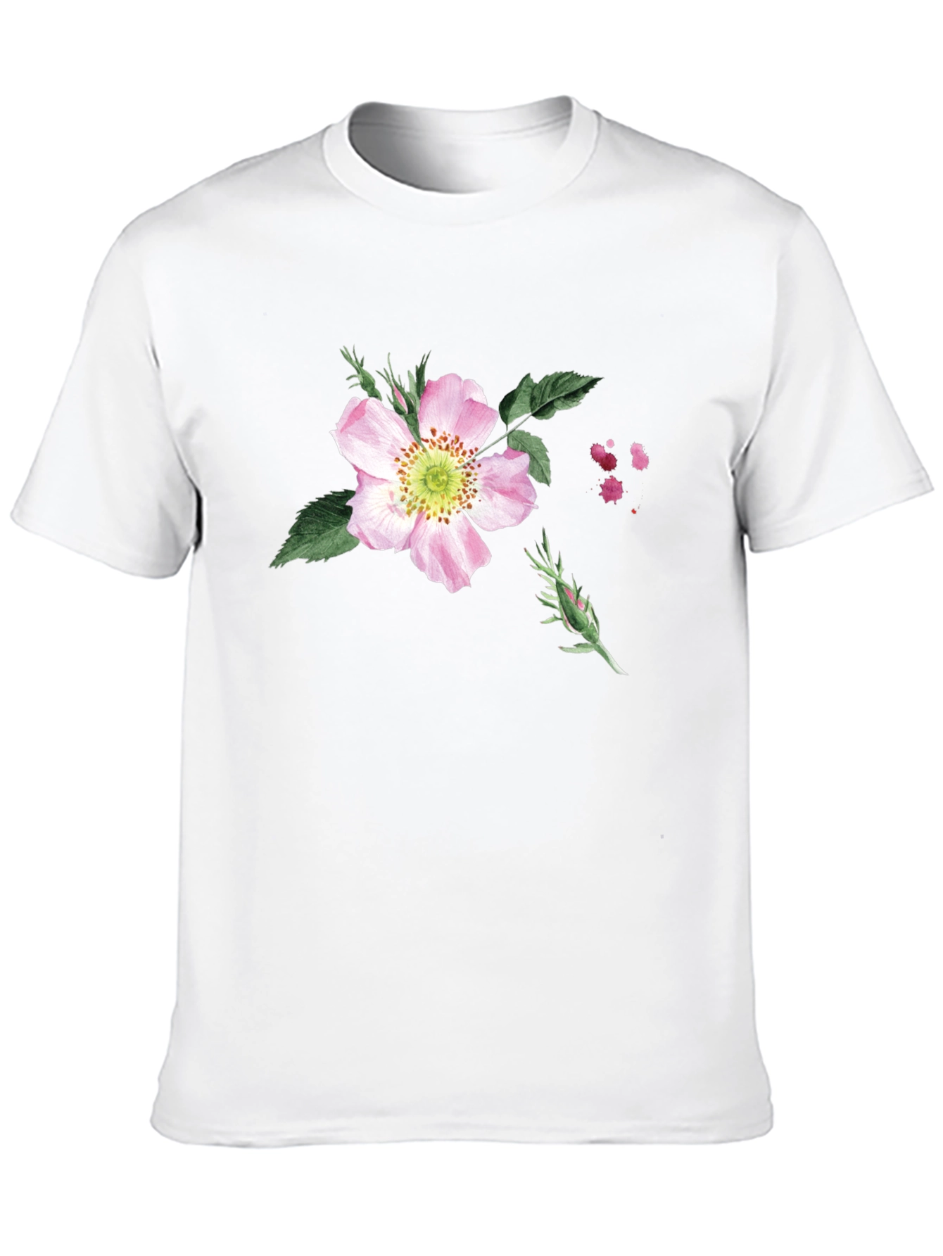 Black Floral Print Black T-Shirt - Botanical Style view 10