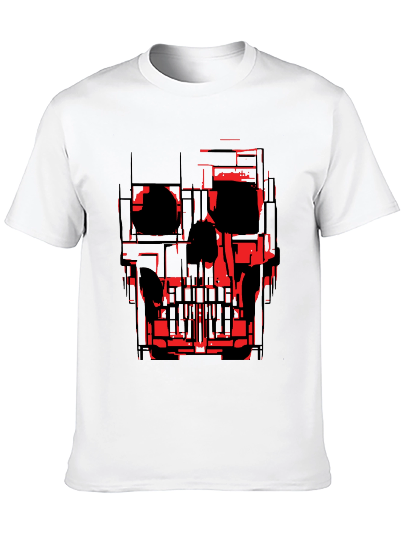 Black Abstract Skull Graphic Tee - Black view 10
