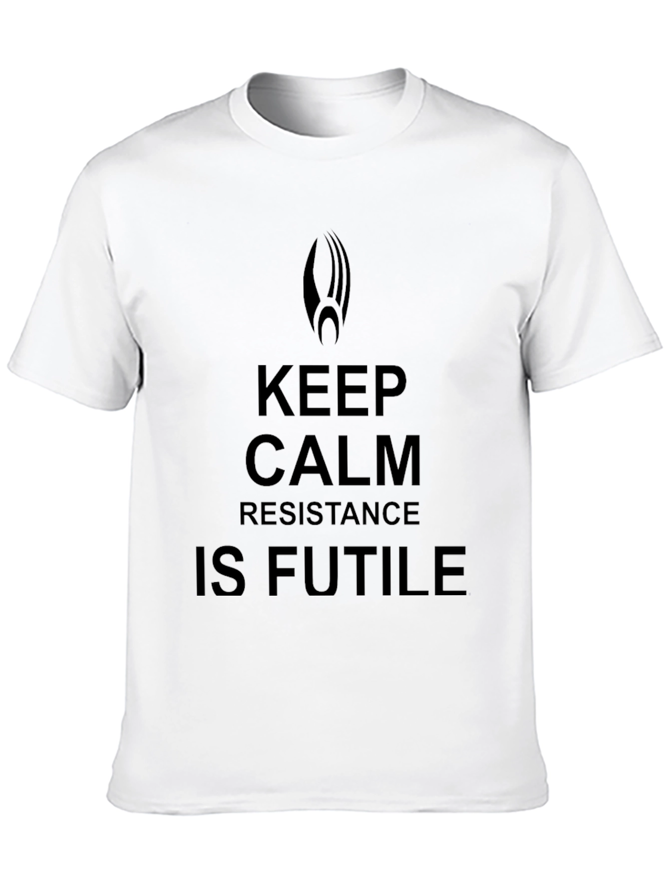 Black Keep Calm Resistance is Futile Black T-Shirt view 10