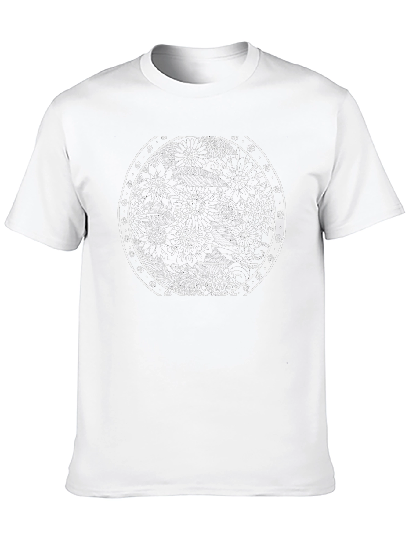 Black Floral Mandala Graphic Tee - Black Cotton view 10