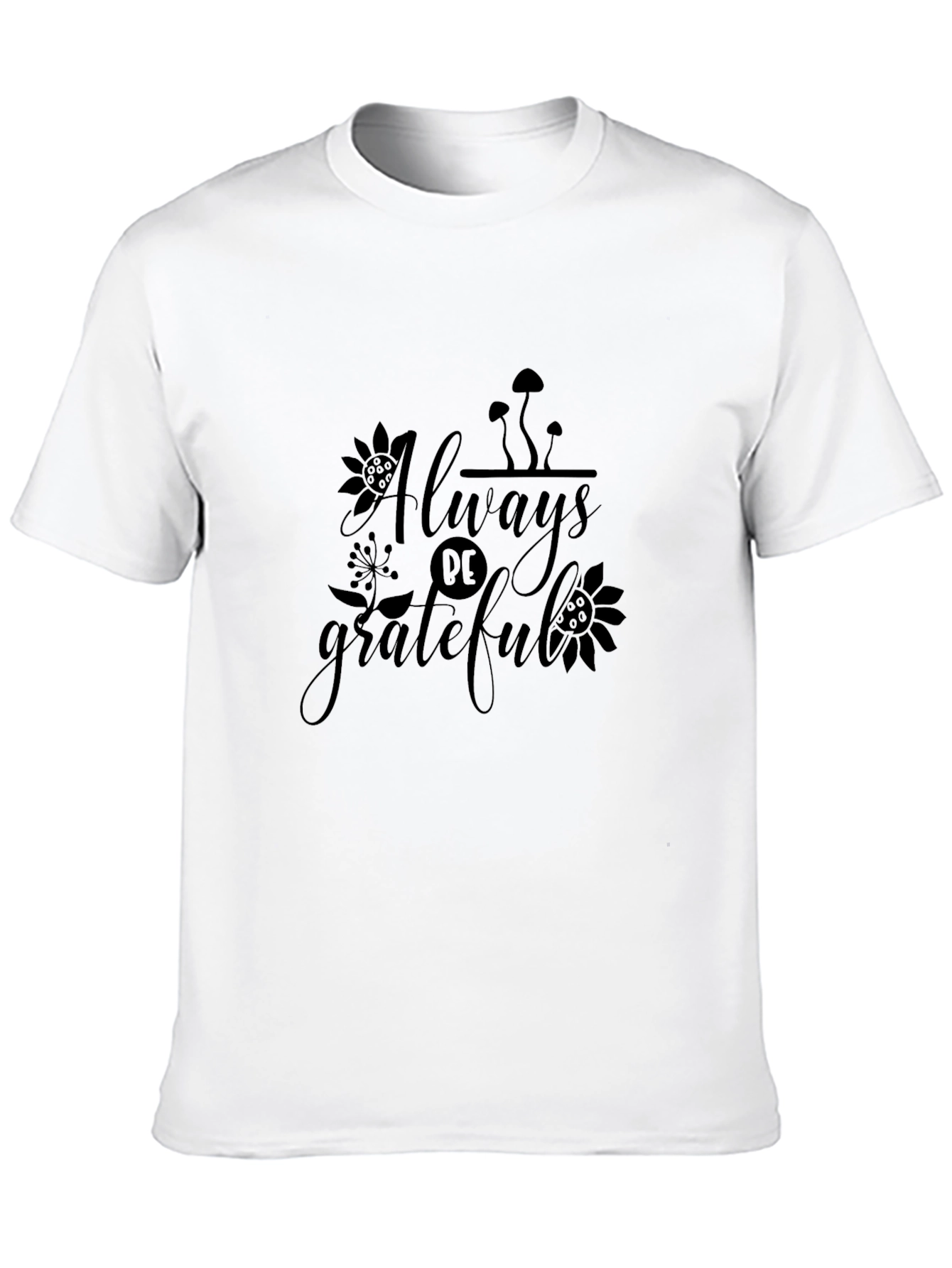 Black Always Be Grateful Graphic Tee - Black Cotton T-Shirt view 10
