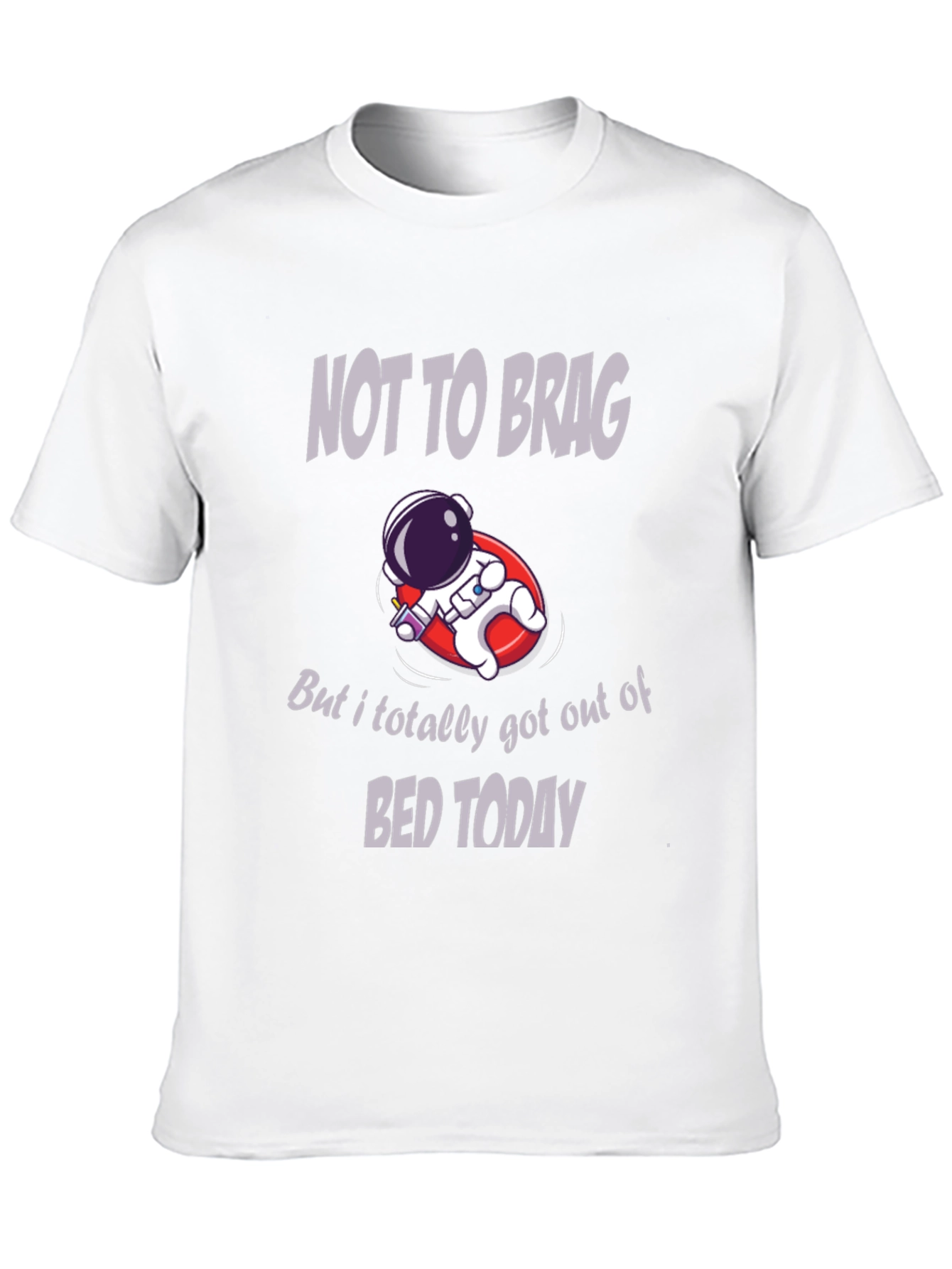 Black Humorous Astronaut T-Shirt: Not to Brag view 10