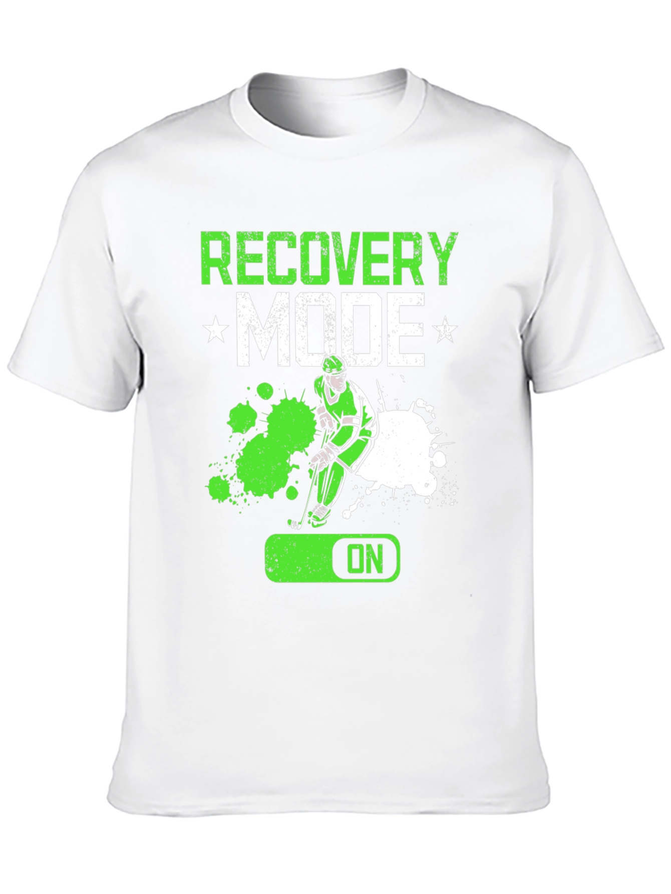 Black Recovery Mode Hockey Player T-Shirt view 10