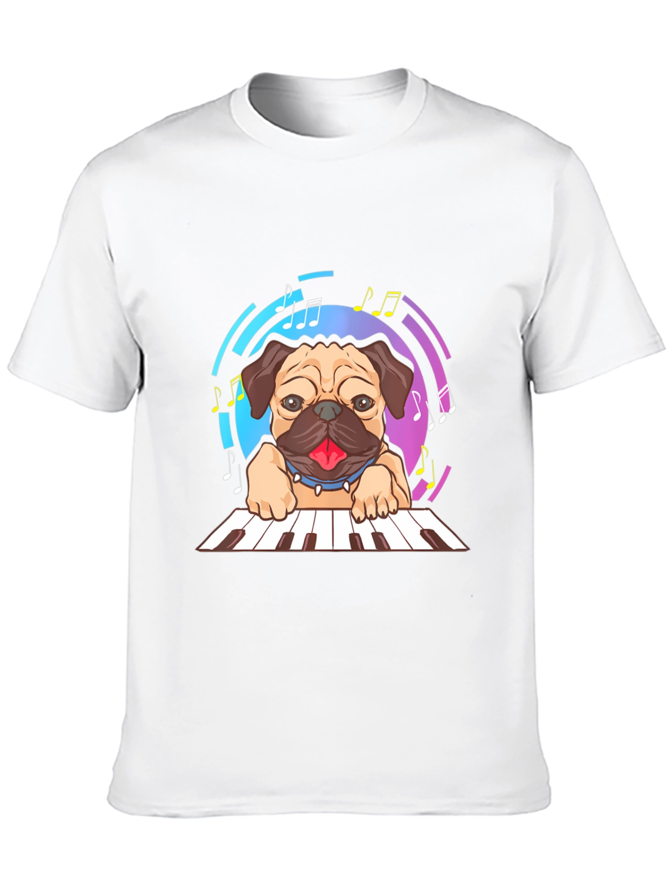Black Pug Pianist Graphic Tee view 10