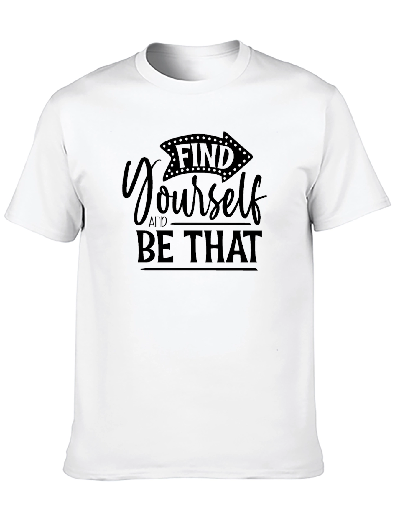 Black Find Yourself Graphic Tee - Unisex Black Cotton T-Shirt view 10