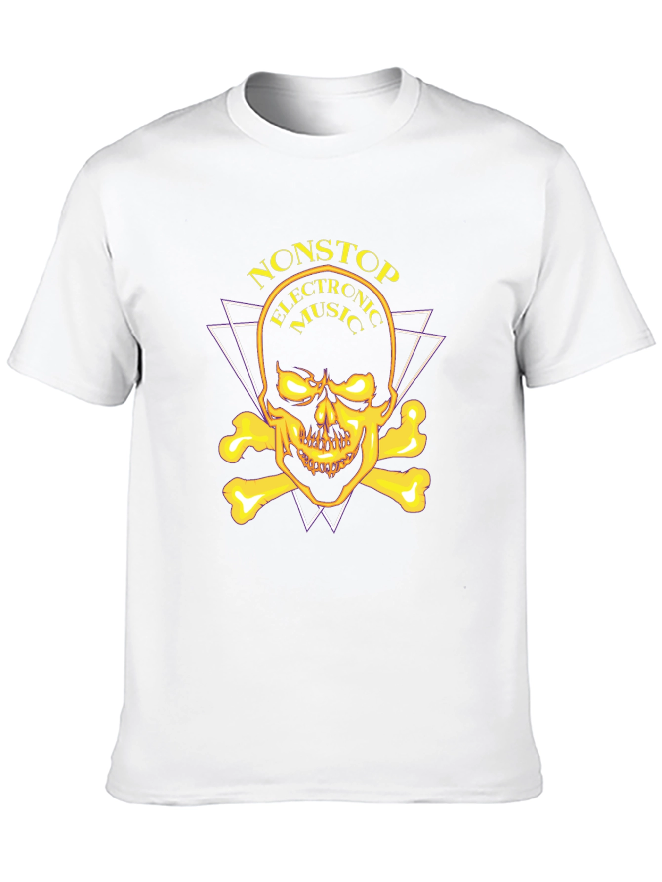 Black Nonstop Electronic Music Skull Graphic Tee view 10