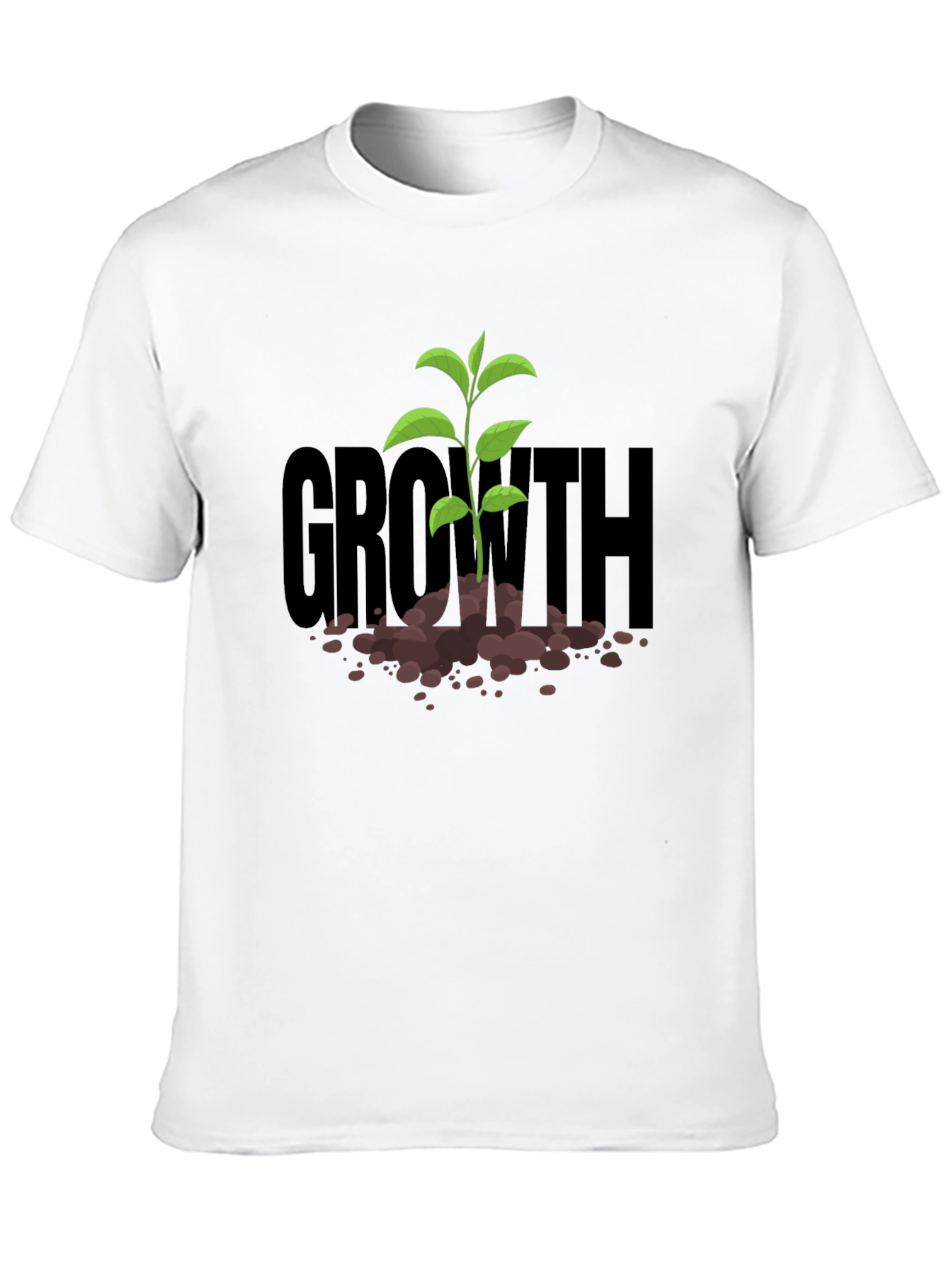 Black Growth Sprout T-Shirt - Black Cotton Tee view 10