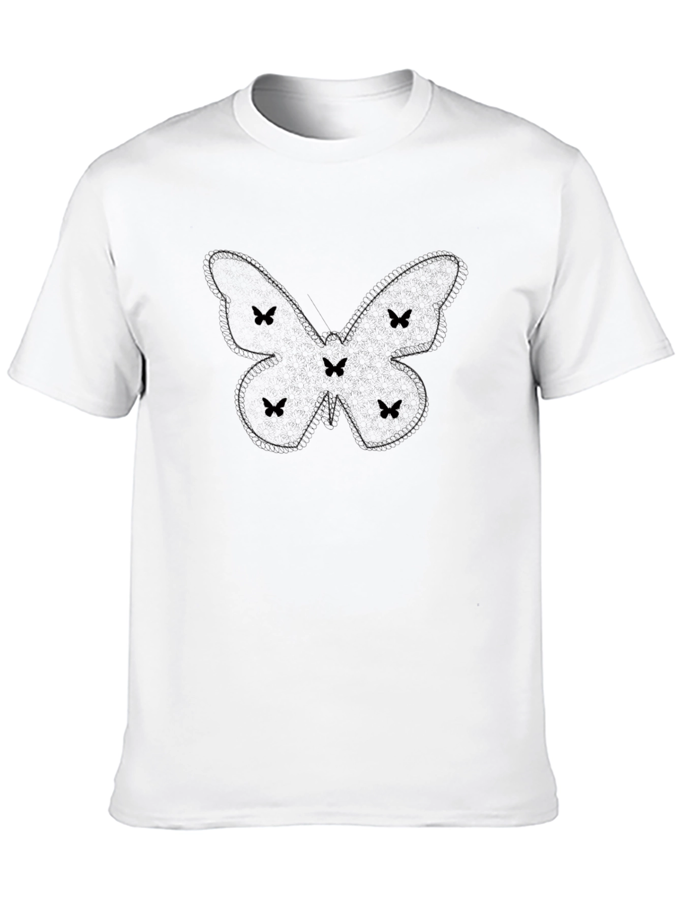 Black Butterfly Graphic Print Black T-Shirt for Men view 10