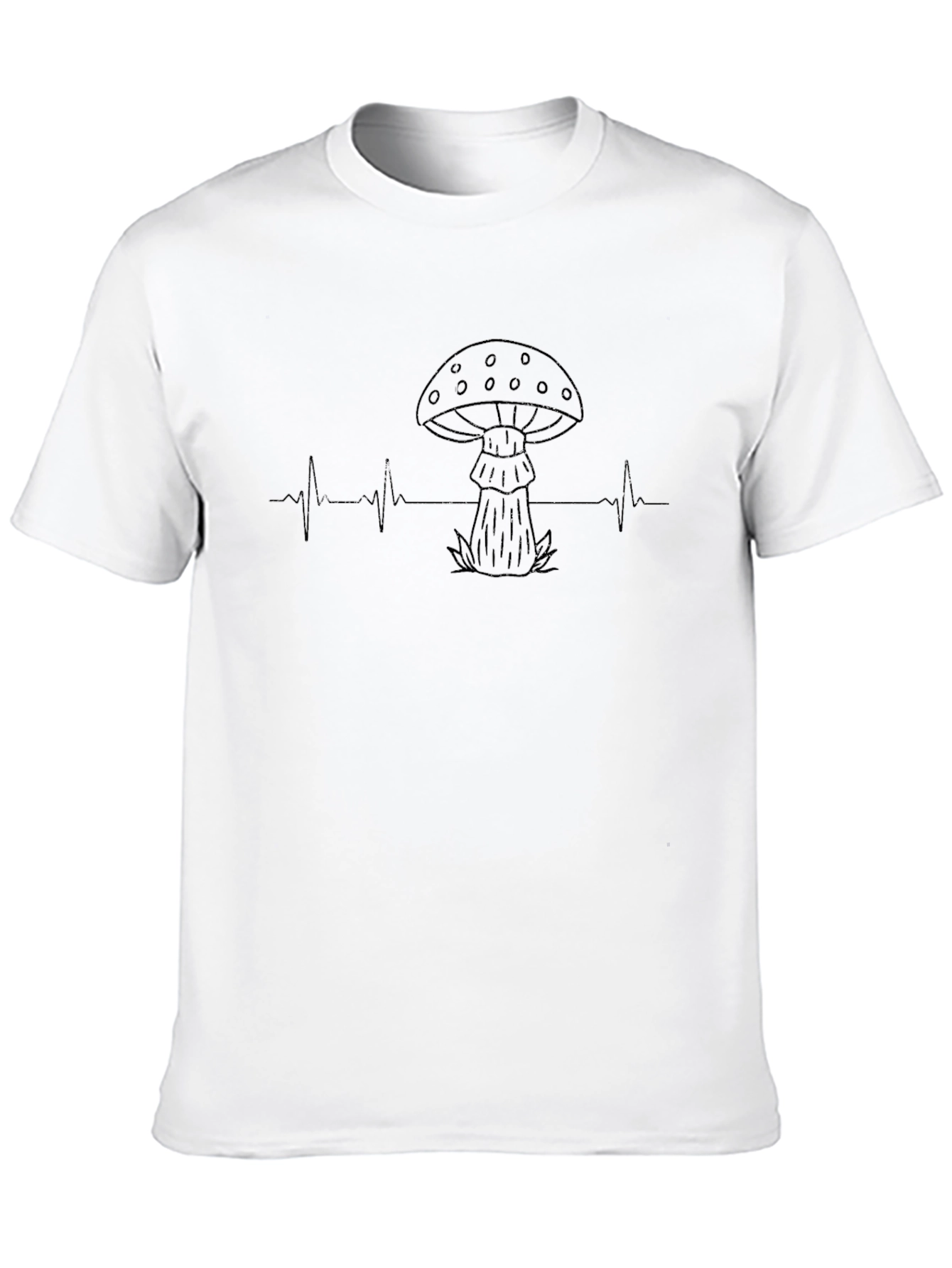 Black Mushroom Heartbeat T-Shirt - Fungi Lover Tee view 10