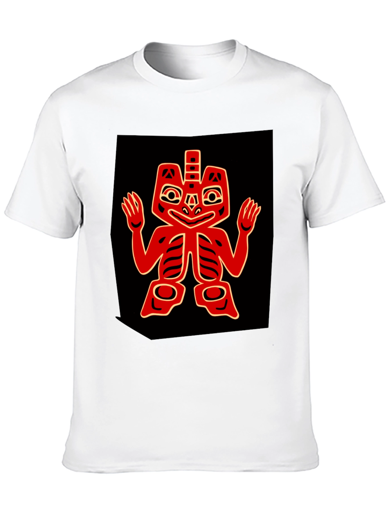 Black Bold Graphic Tee - Red Native American Design view 10