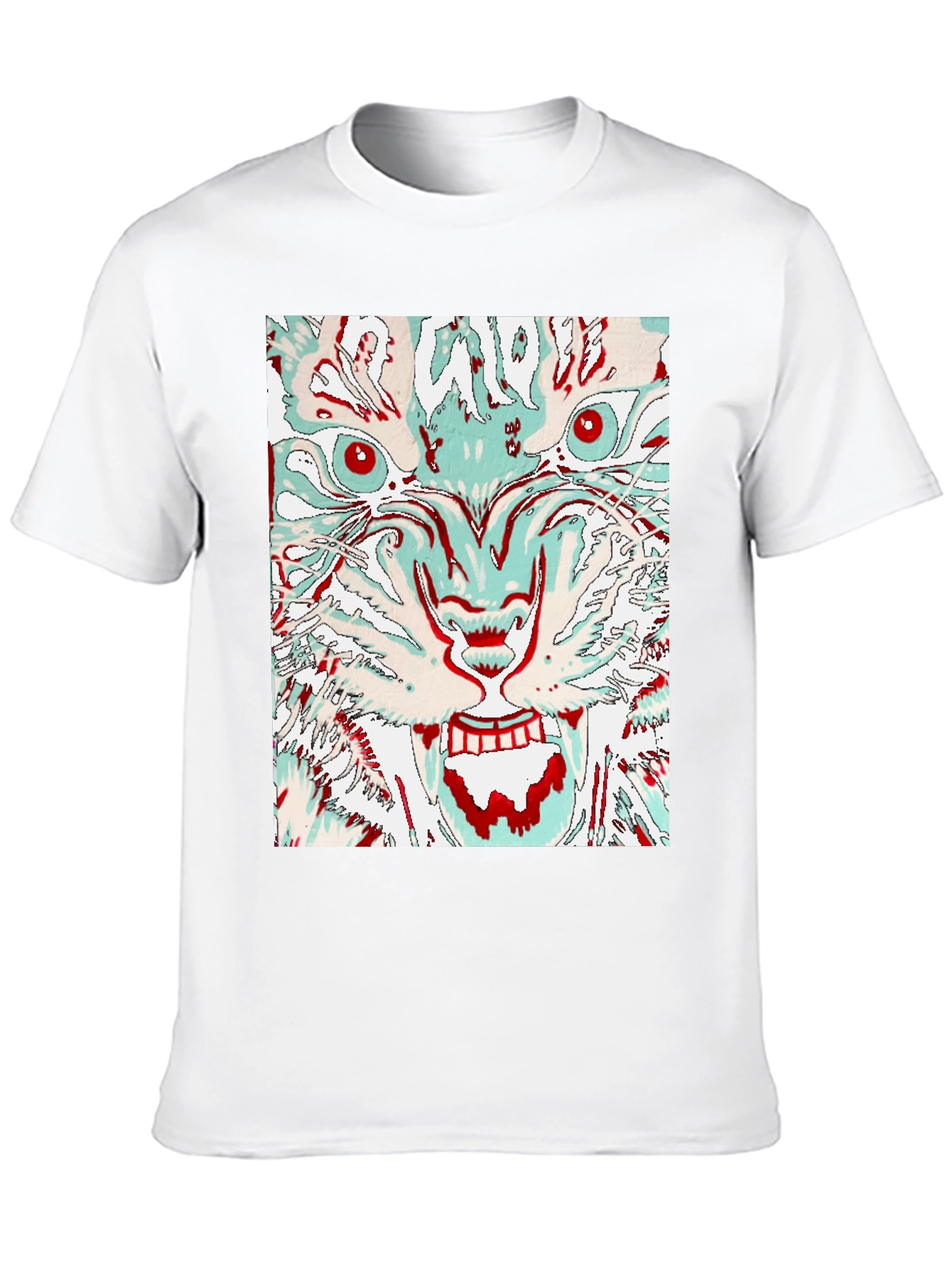 Black Abstract Tiger Graphic Tee - Men's Black T-Shirt view 10